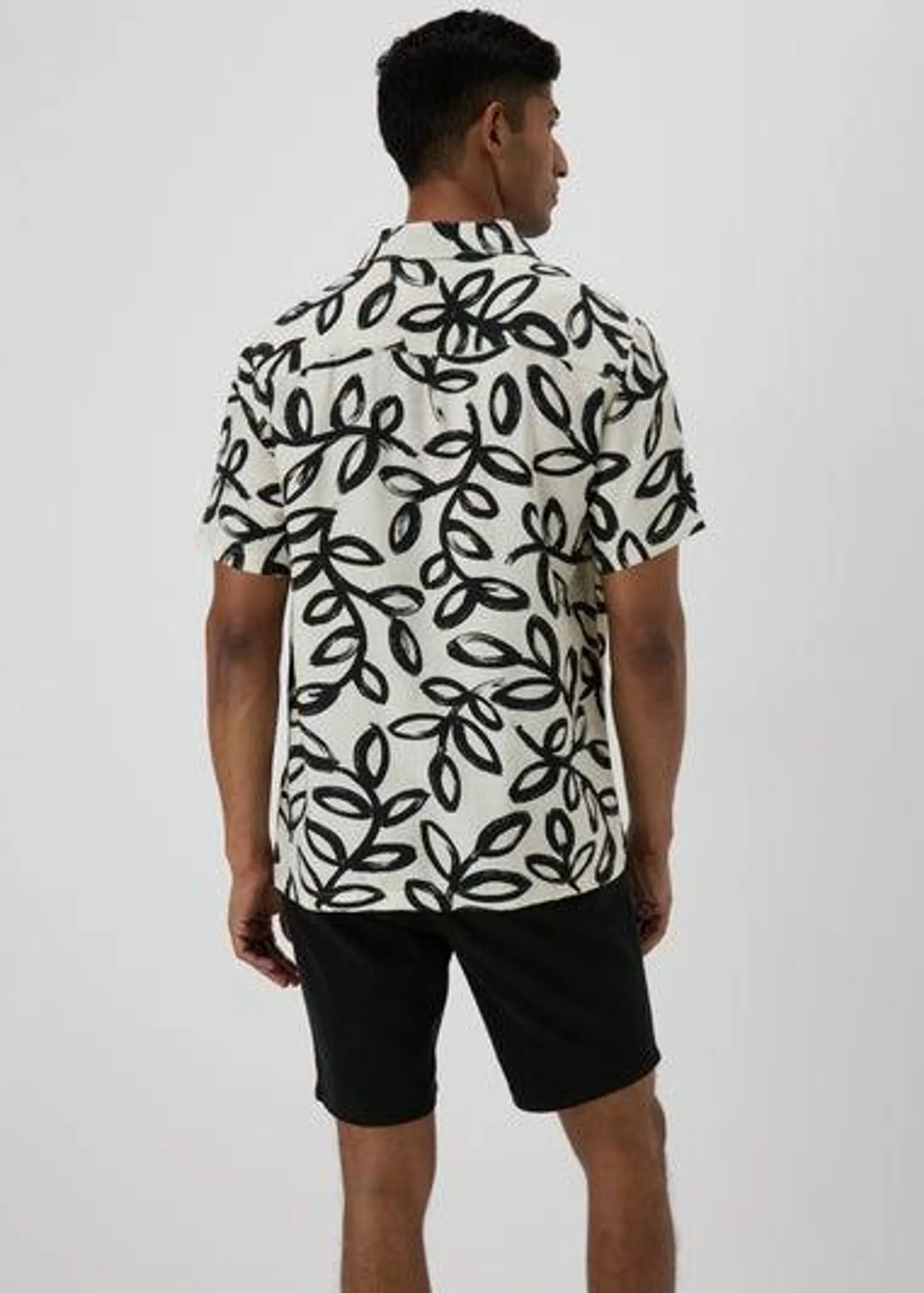 Ecru Mono Print Shirt