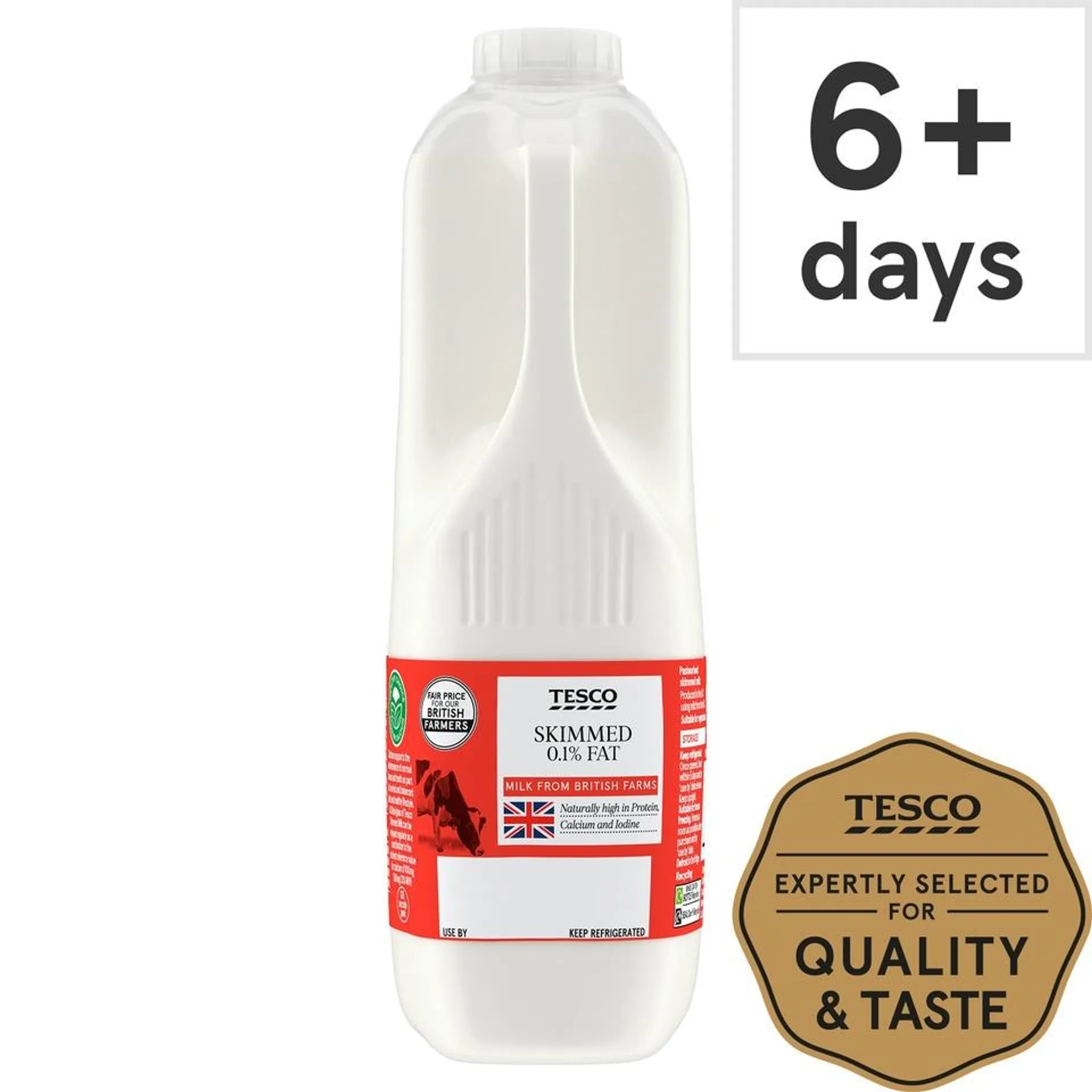 Tesco British Skimmed Milk 1.136L, 2 Pints