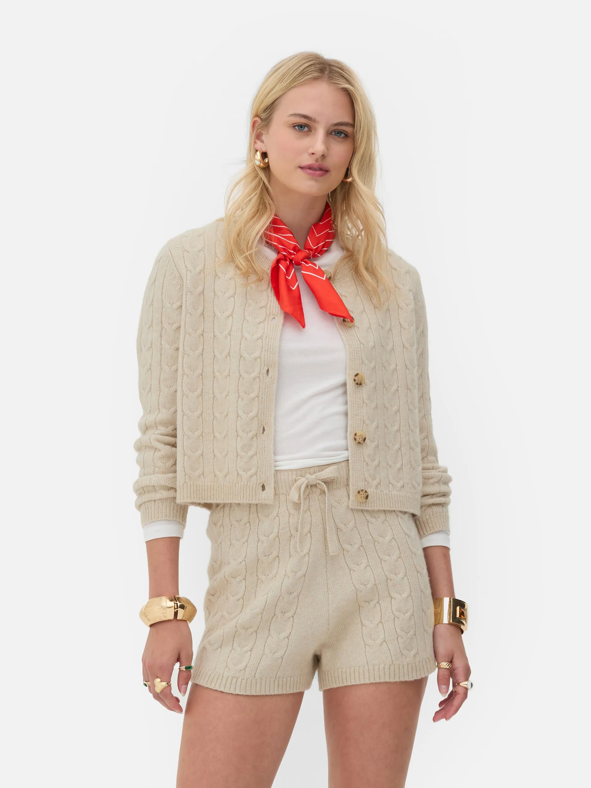 Rita Ora Cable Knit Cardigan