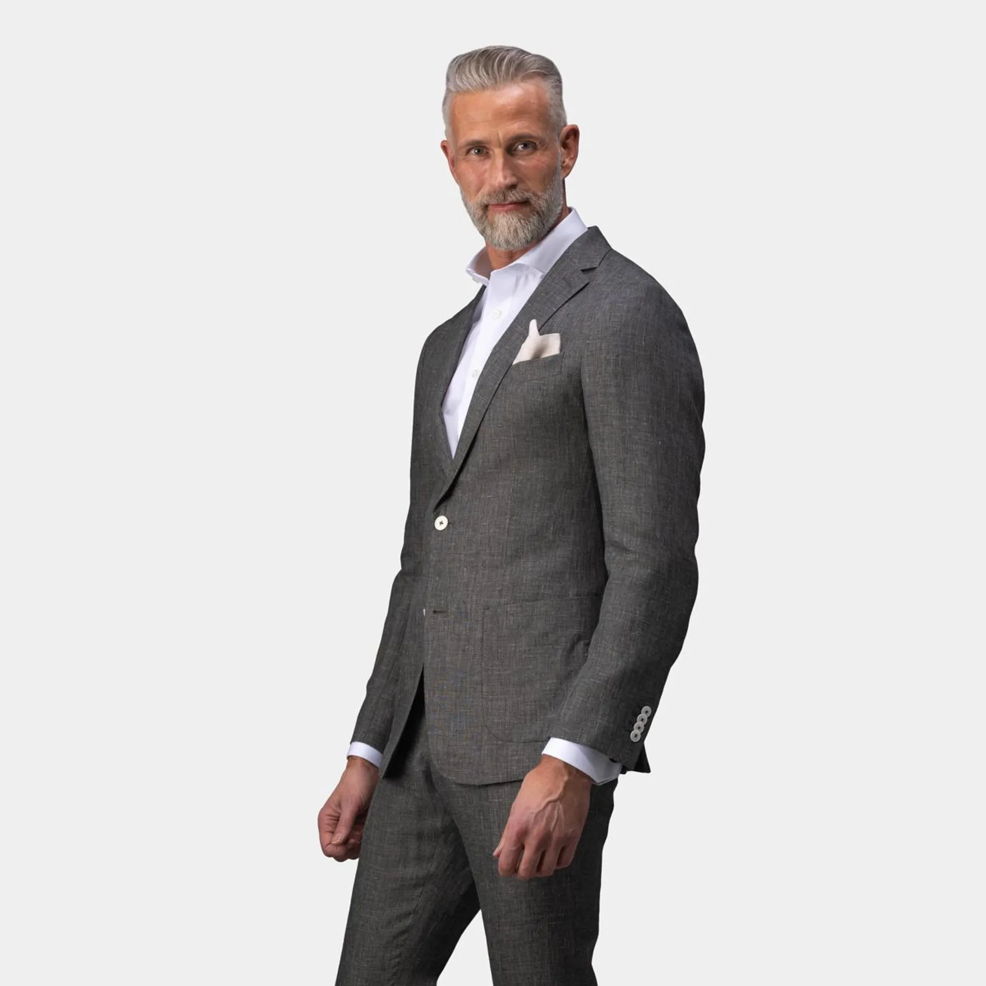Dark gray melange two-piece suit