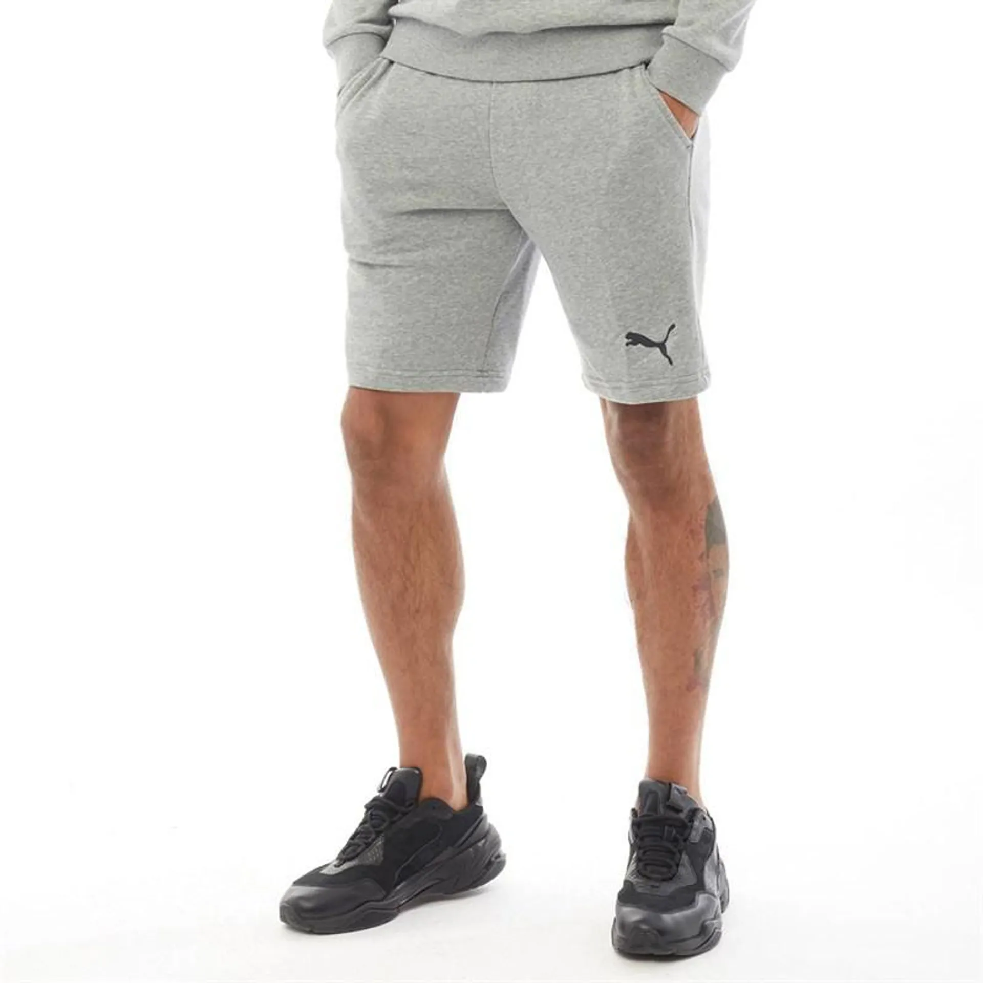 Puma Mens Essentials Fleece Shorts Grey
