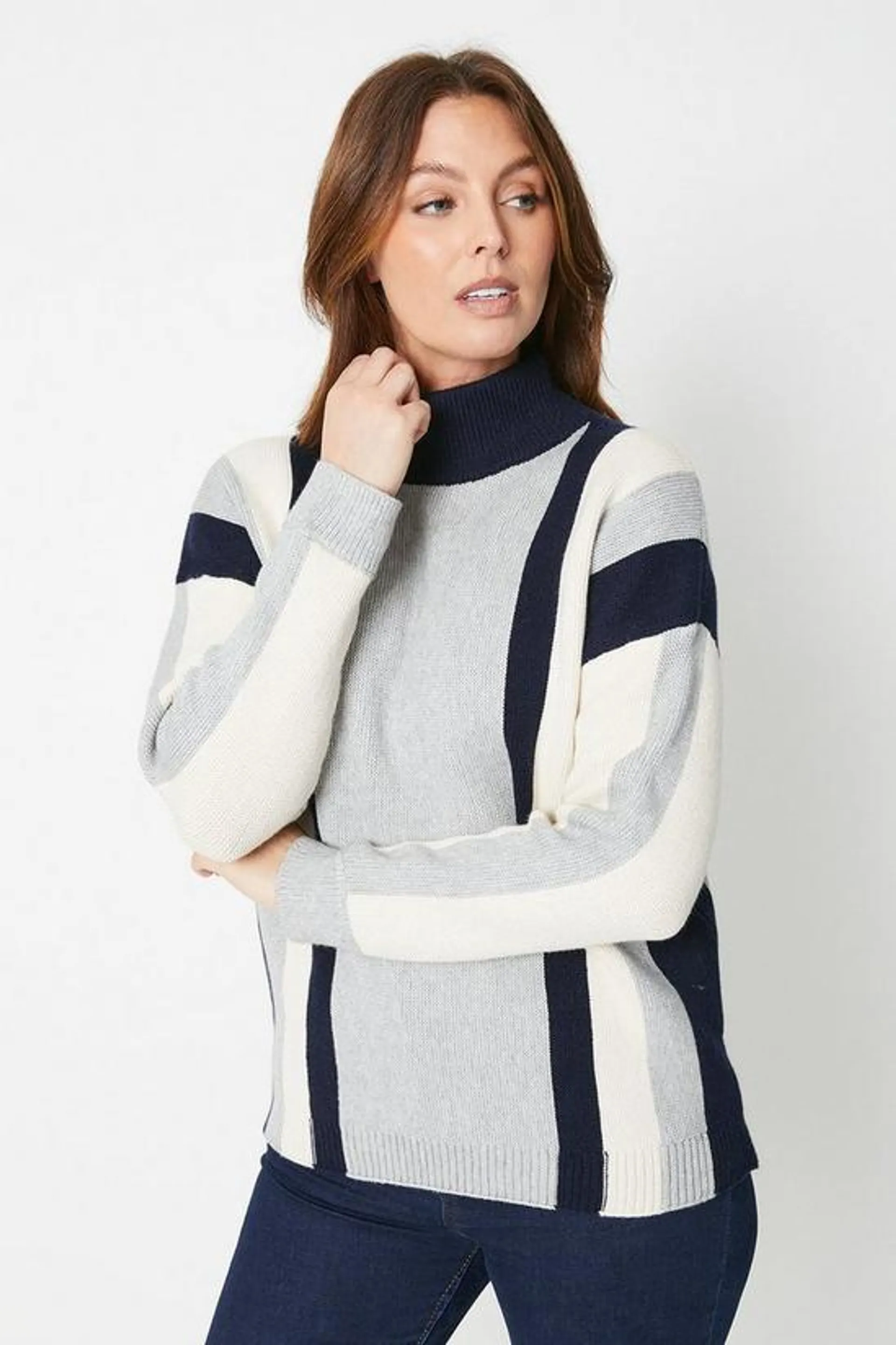 Stripe Rib Oversized Jumper