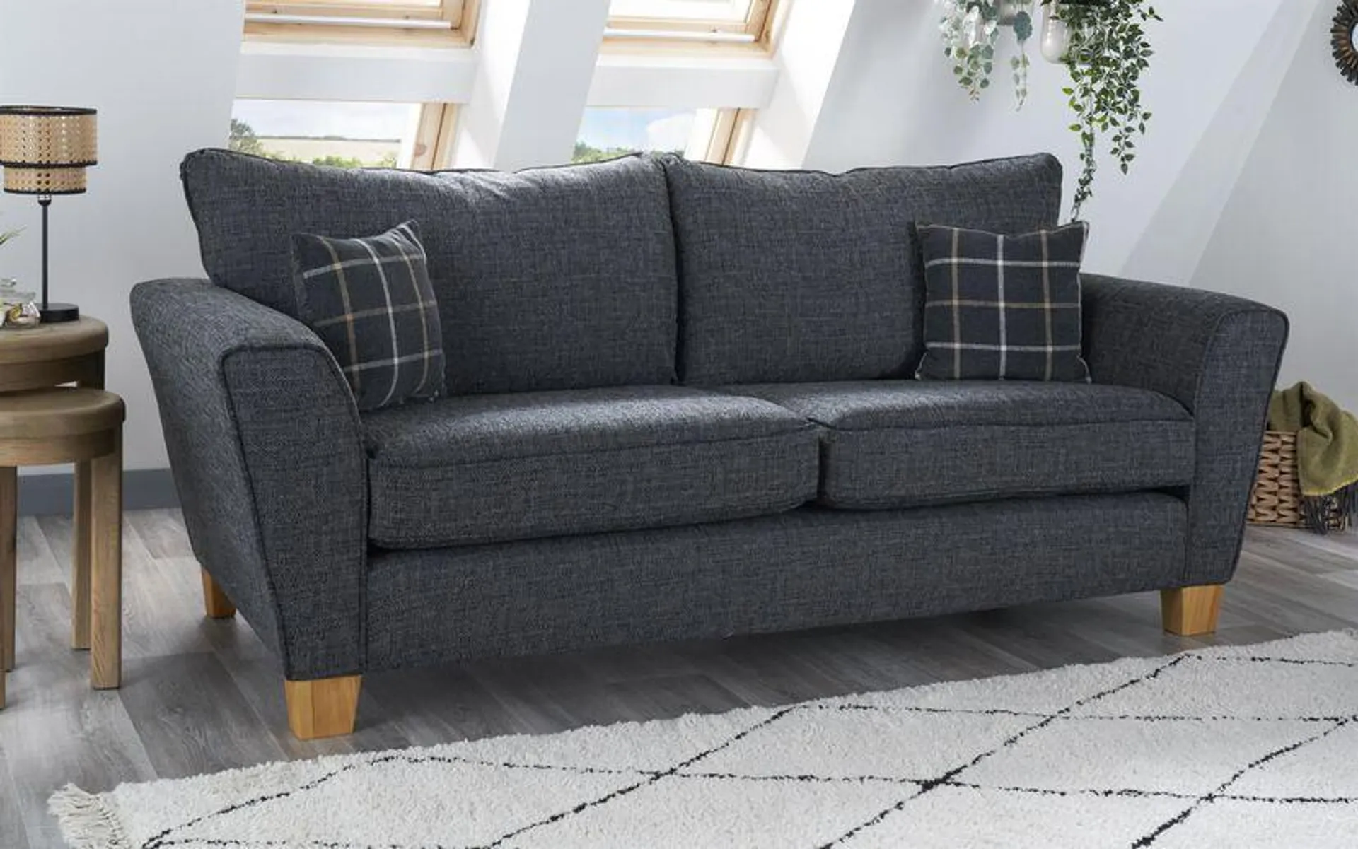 Theo Fabric 4 Seater Standard Back Sofa