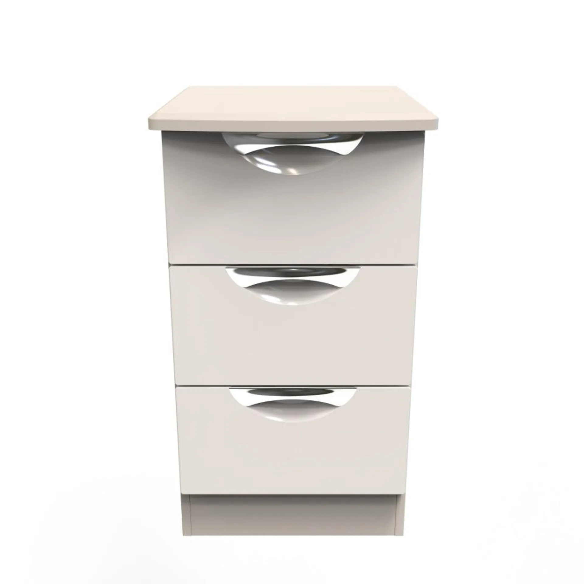 Cairo Ready Assembled Bedside Table with 3 Drawers - Kashmir Gloss & Kashmir