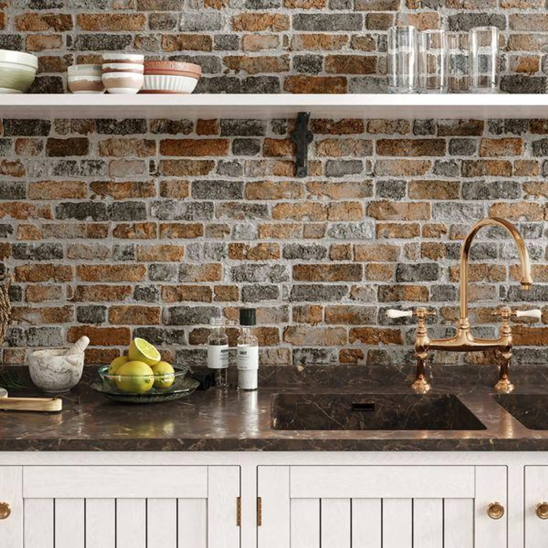 Rustic Masonry Archaic Porcelain Multicolour Brick Effect Wall Tiles