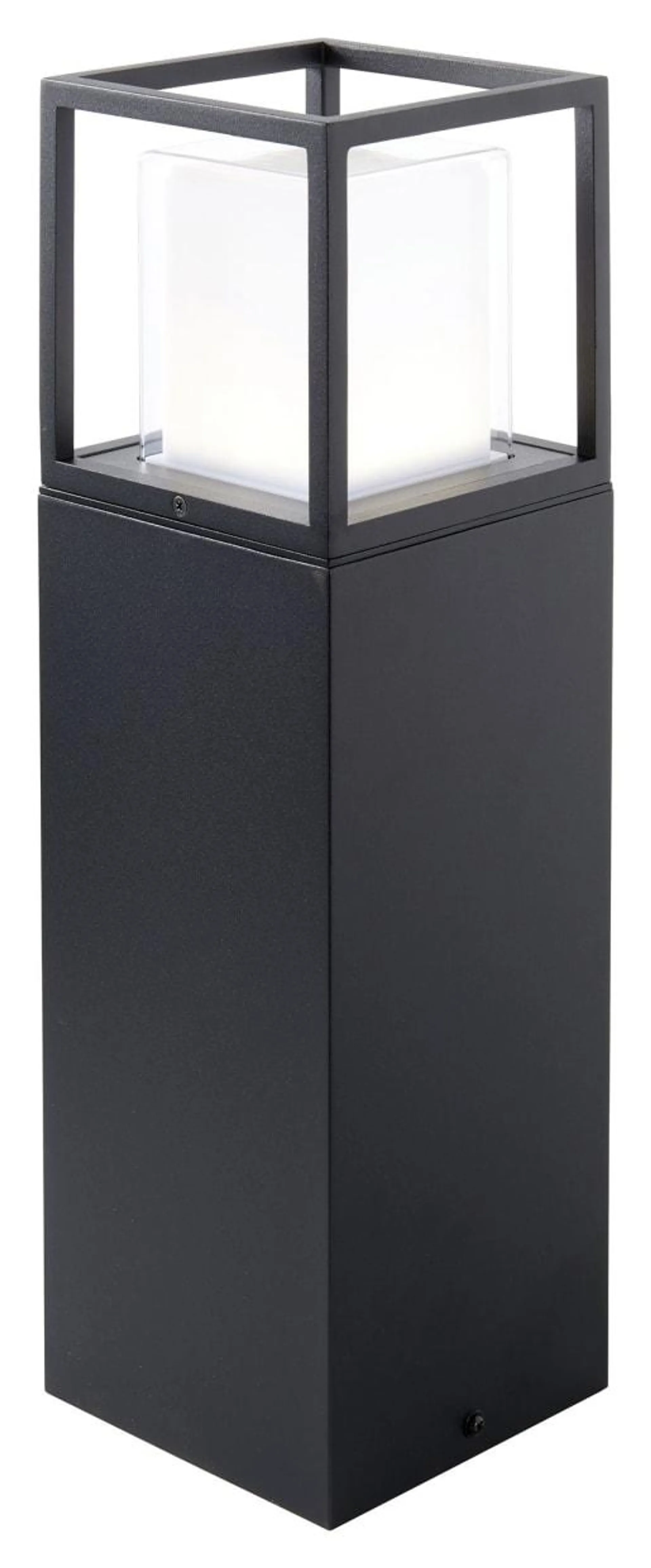 Saxby Joshua Textured Black Paint with Clear & Frosted Polycarbonate Post Light