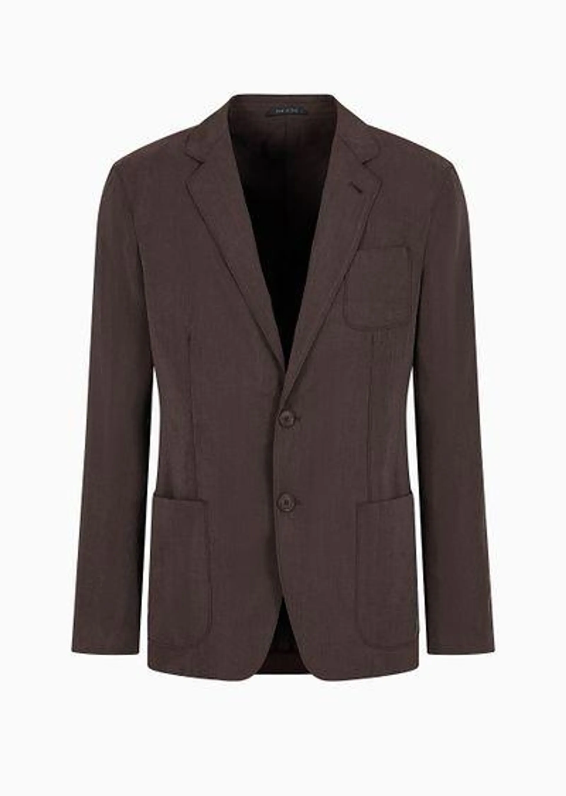 Upton line single-breasted jacket in a washed silk blend