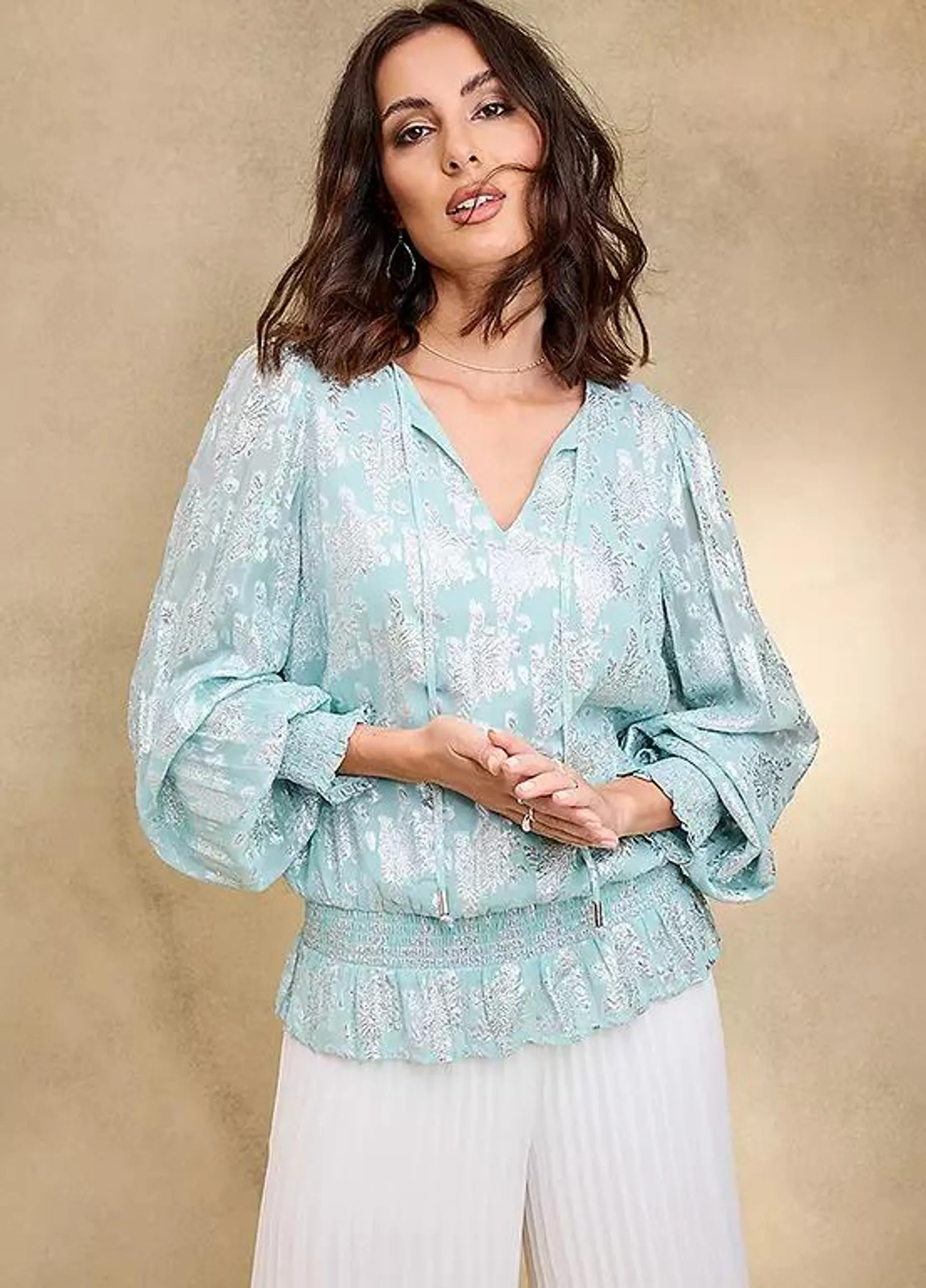 Together Mint Jacquard Top