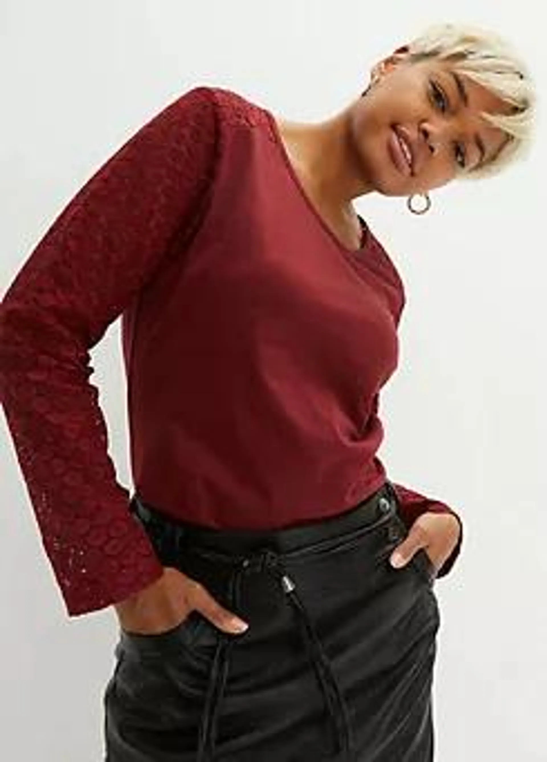 Lace Sleeve Top