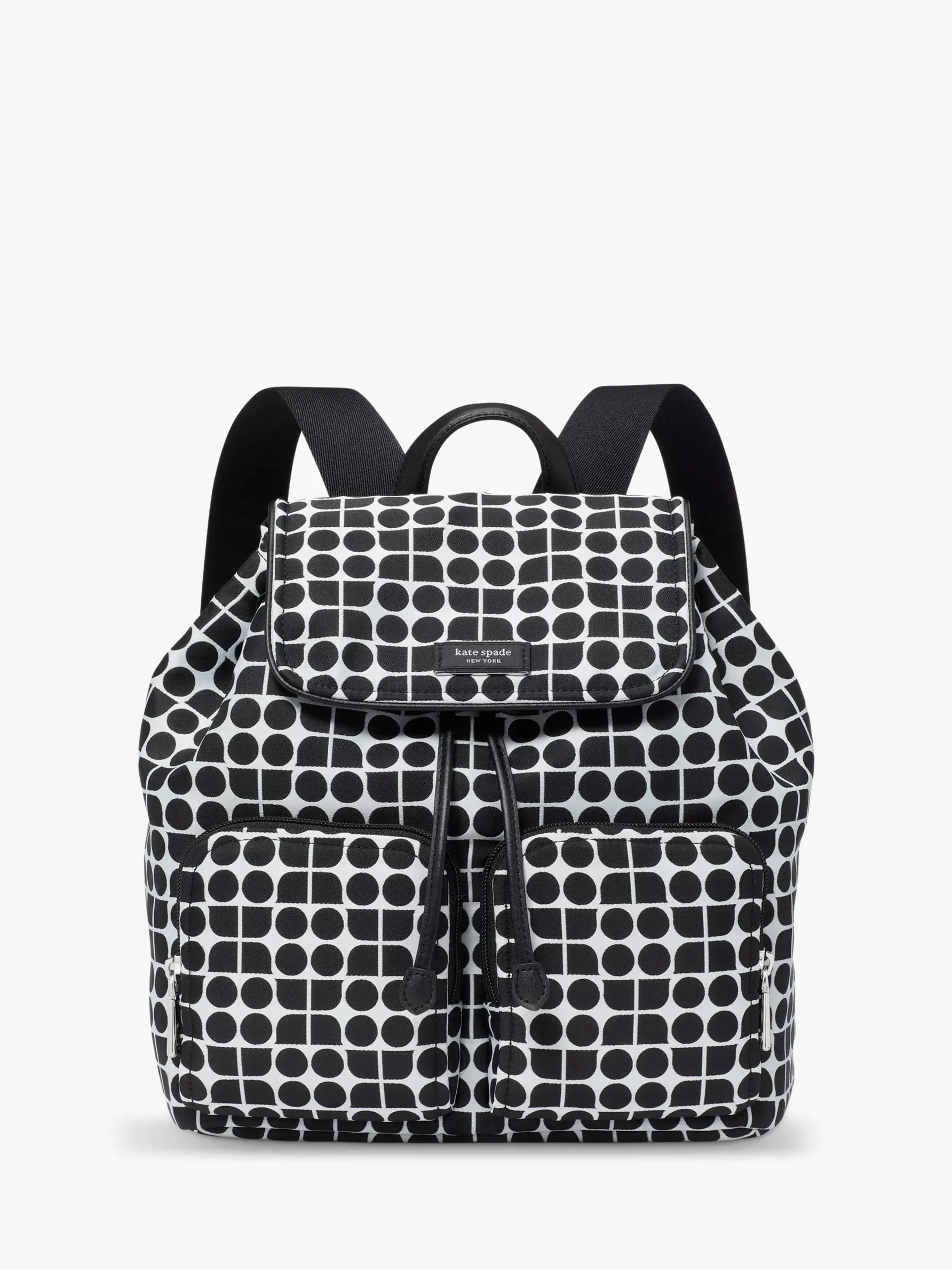 Noel Geometric Print Backpack, Black/White