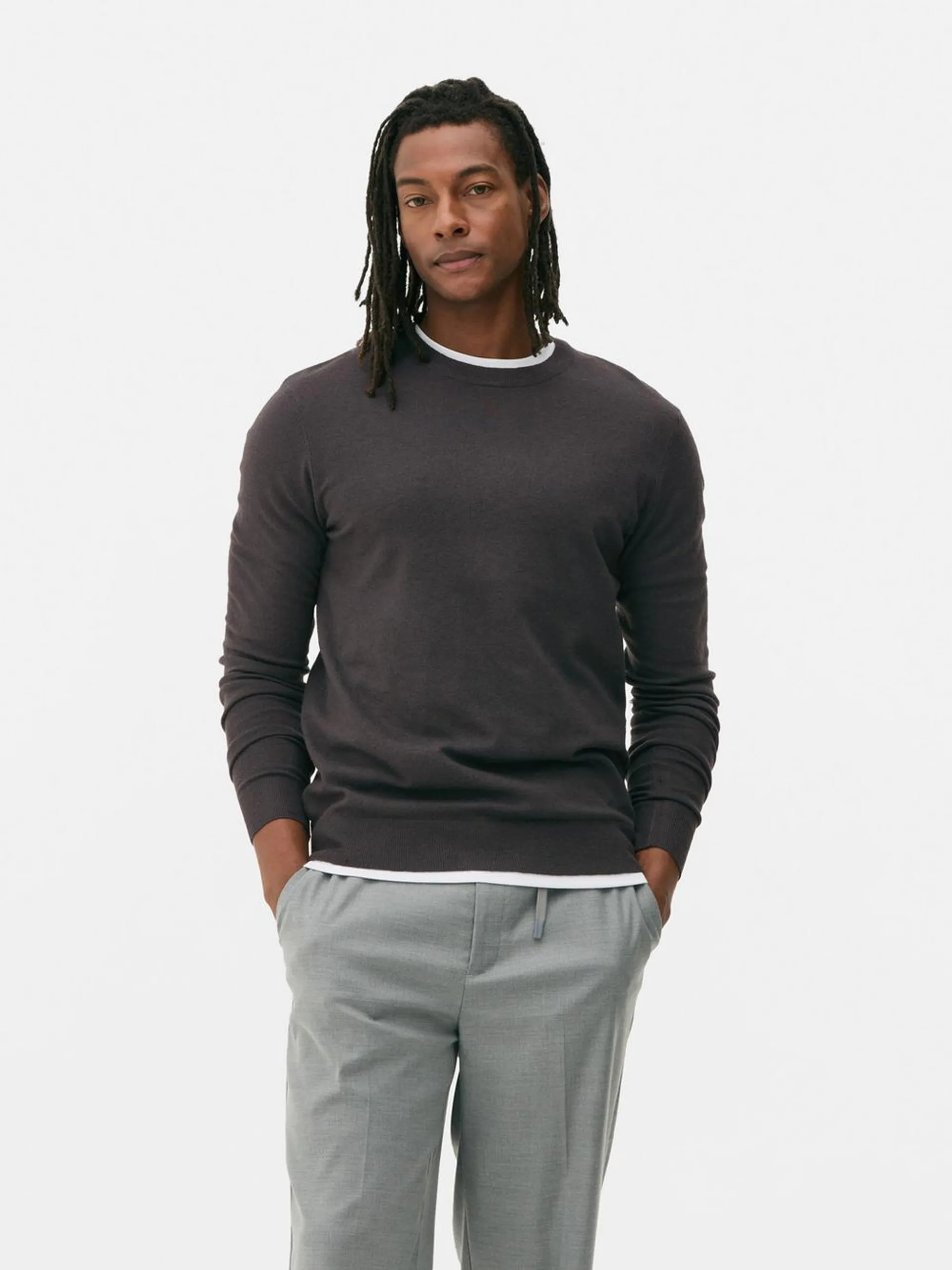 Crew Neck Fine Knit Jumper