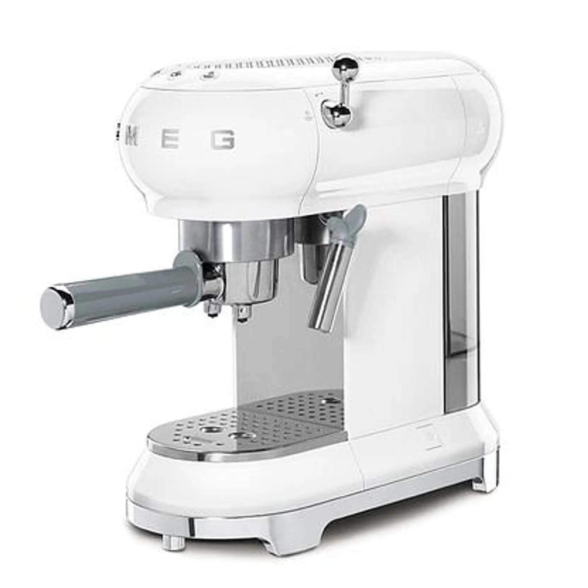 Smeg ECF01WHUK Freestanding Retro Espresso Coffee Machine – WHITE
