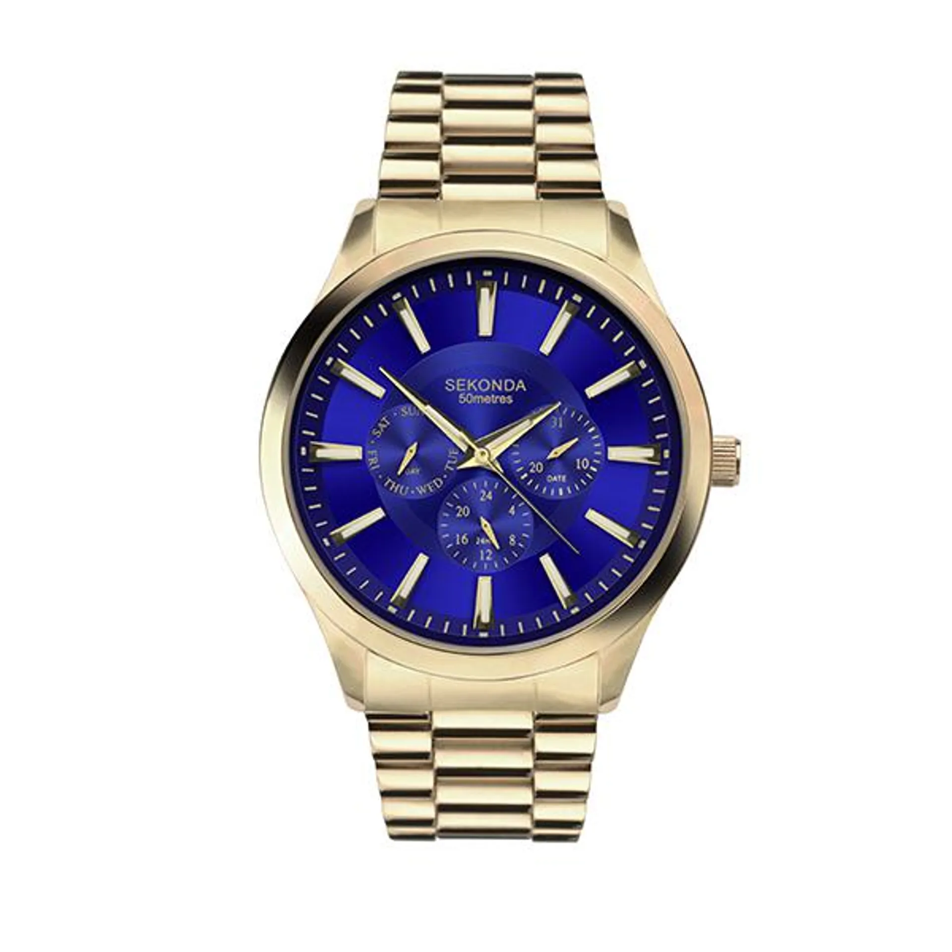 Sekonda Gents Blue Dial Watch with Stainless Steel Strap