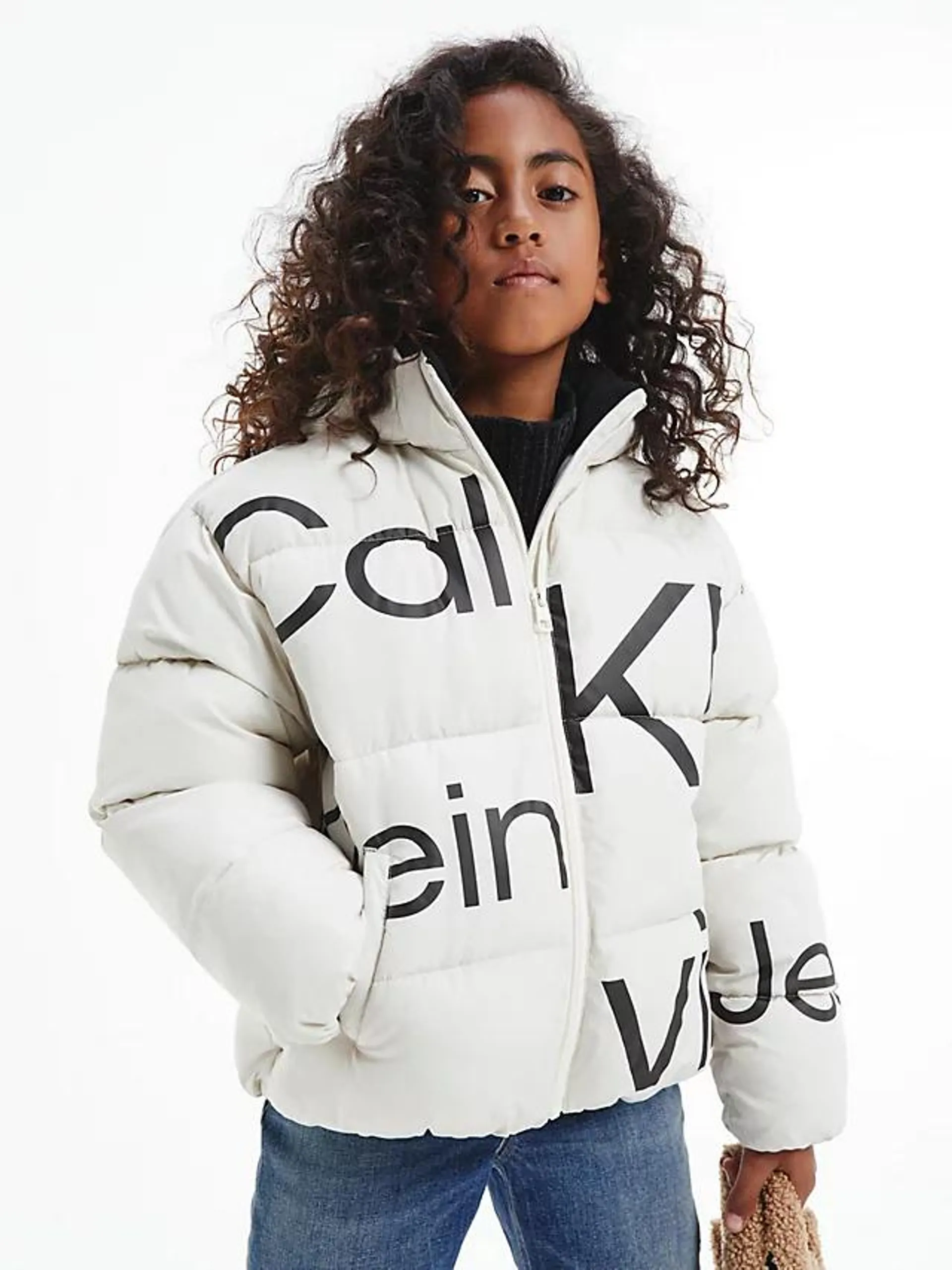 Recycled Polyester Logo Puffer Jacket