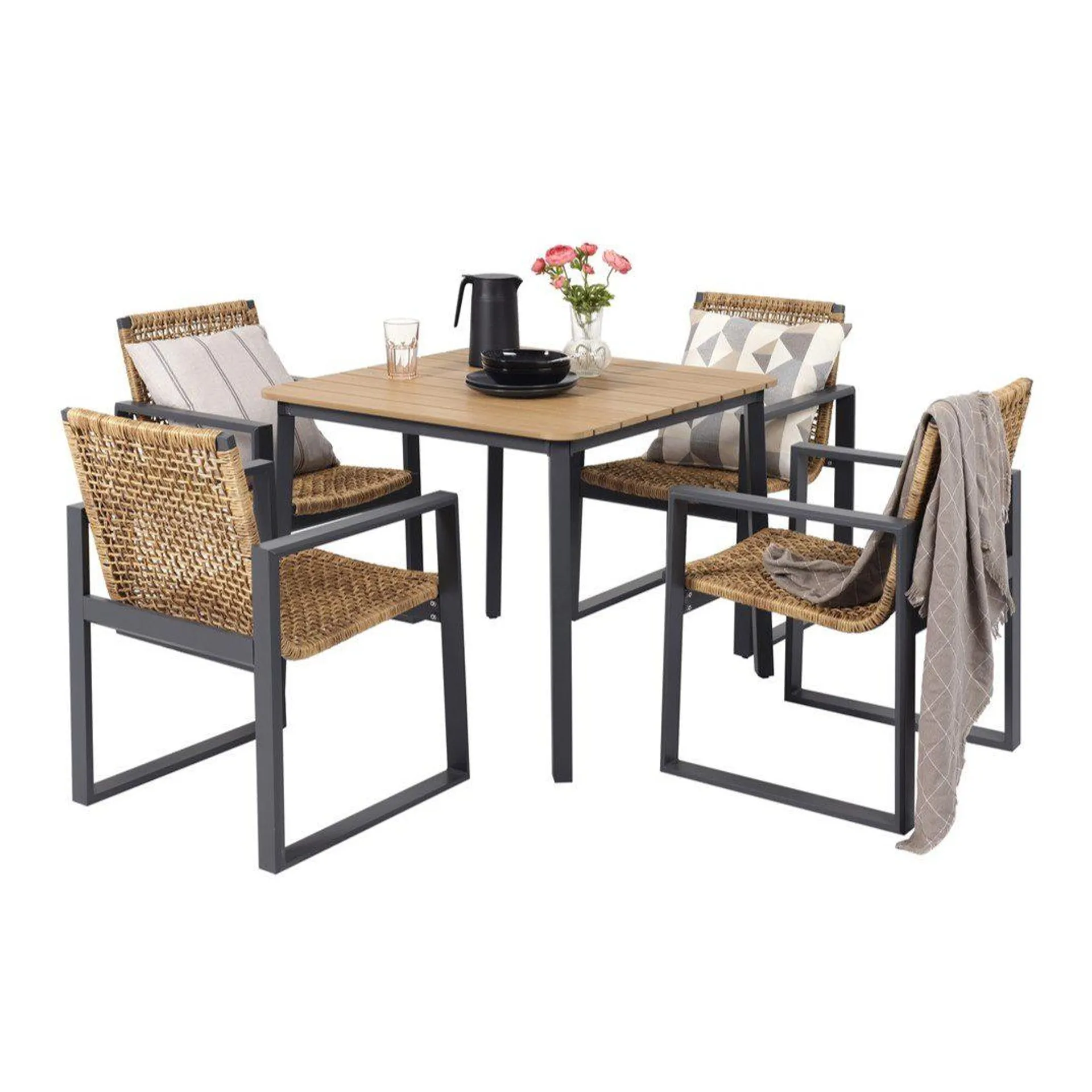 Java Square 4 Seat Garden Dining Set