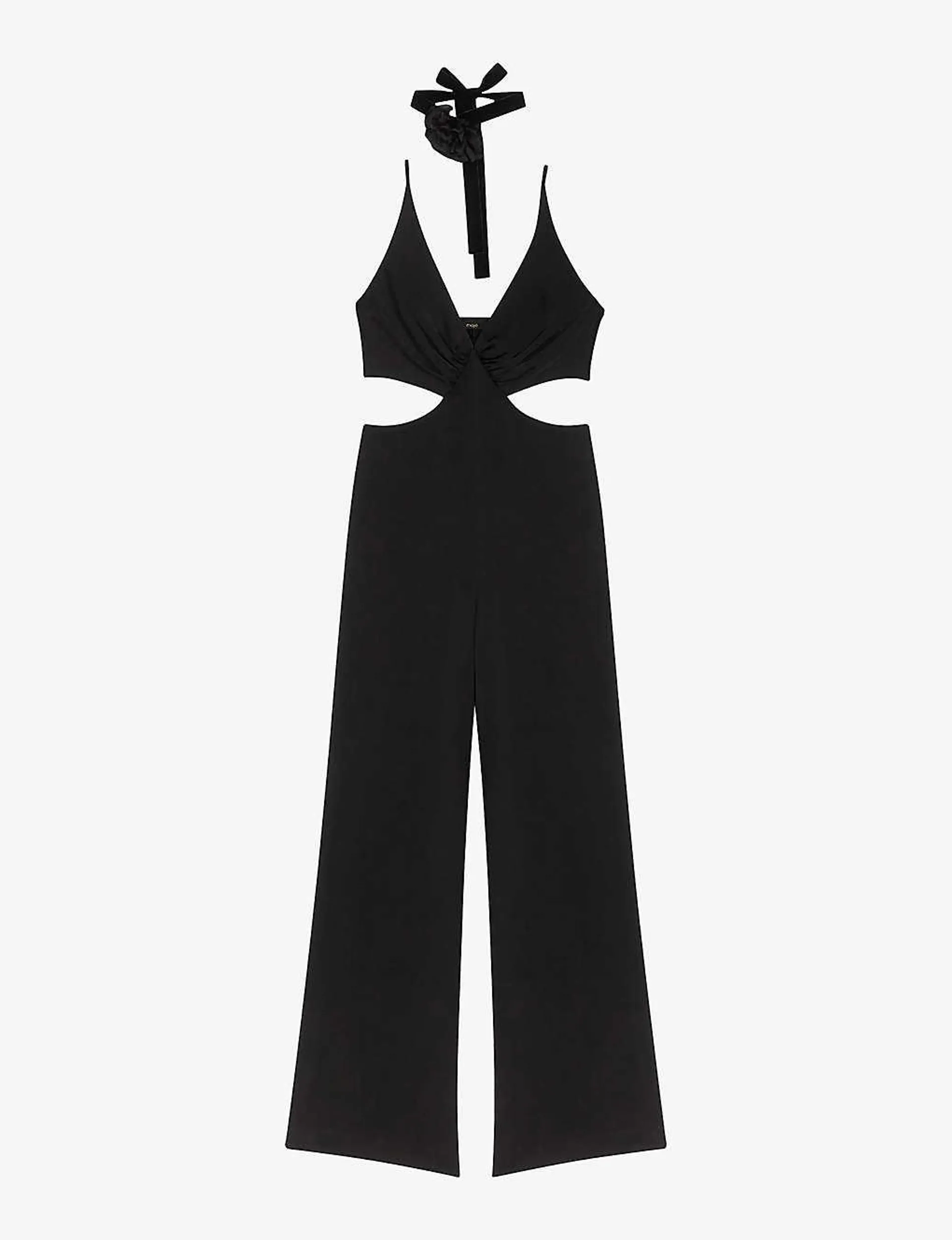 Piblanca cut-out wide-leg woven jumpsuit