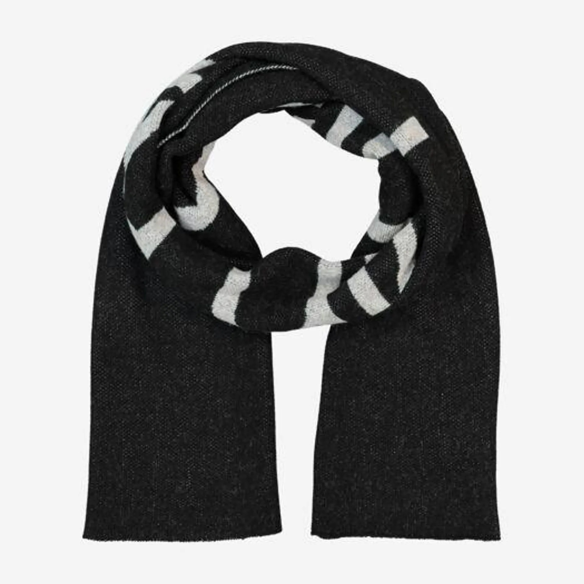 Black & Grey Logo Detail Scarf