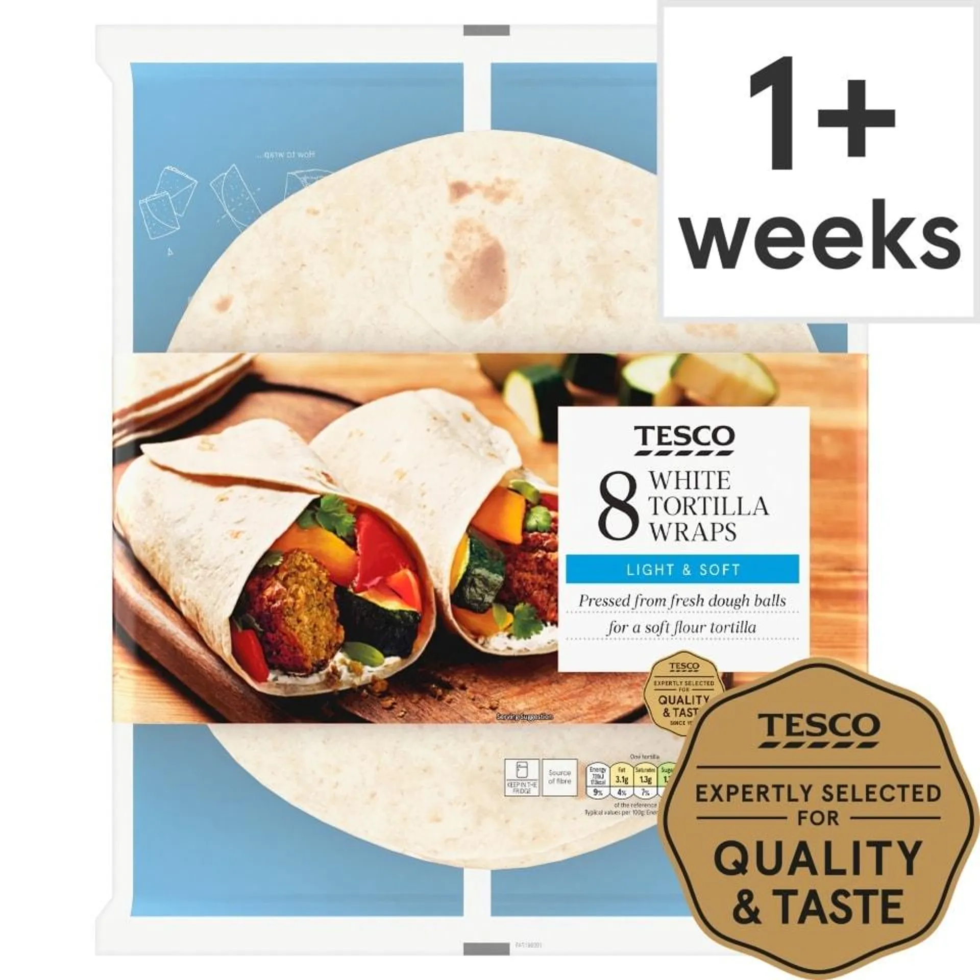 Tesco Plain Tortilla Wraps 8 pack