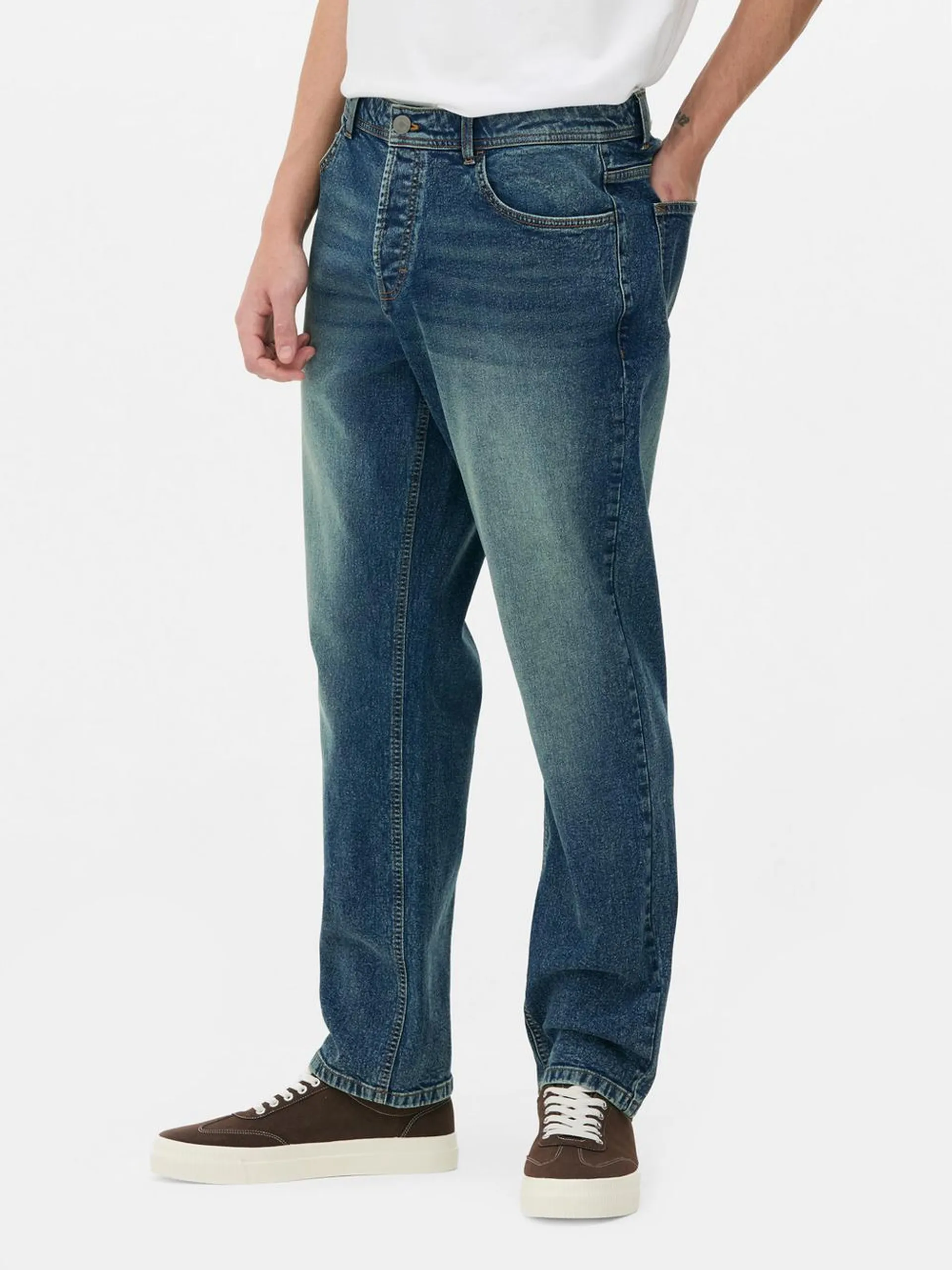 Stretch Straight Leg Denim Jeans