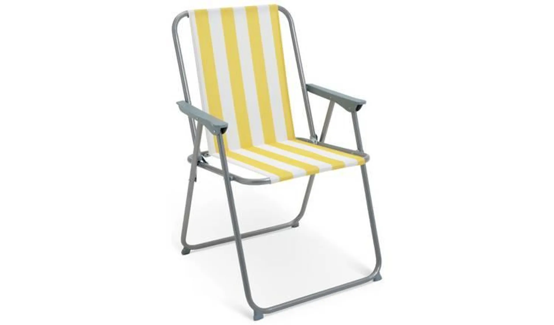 Habitat Folding Metal Garden Chair- Yellow & White