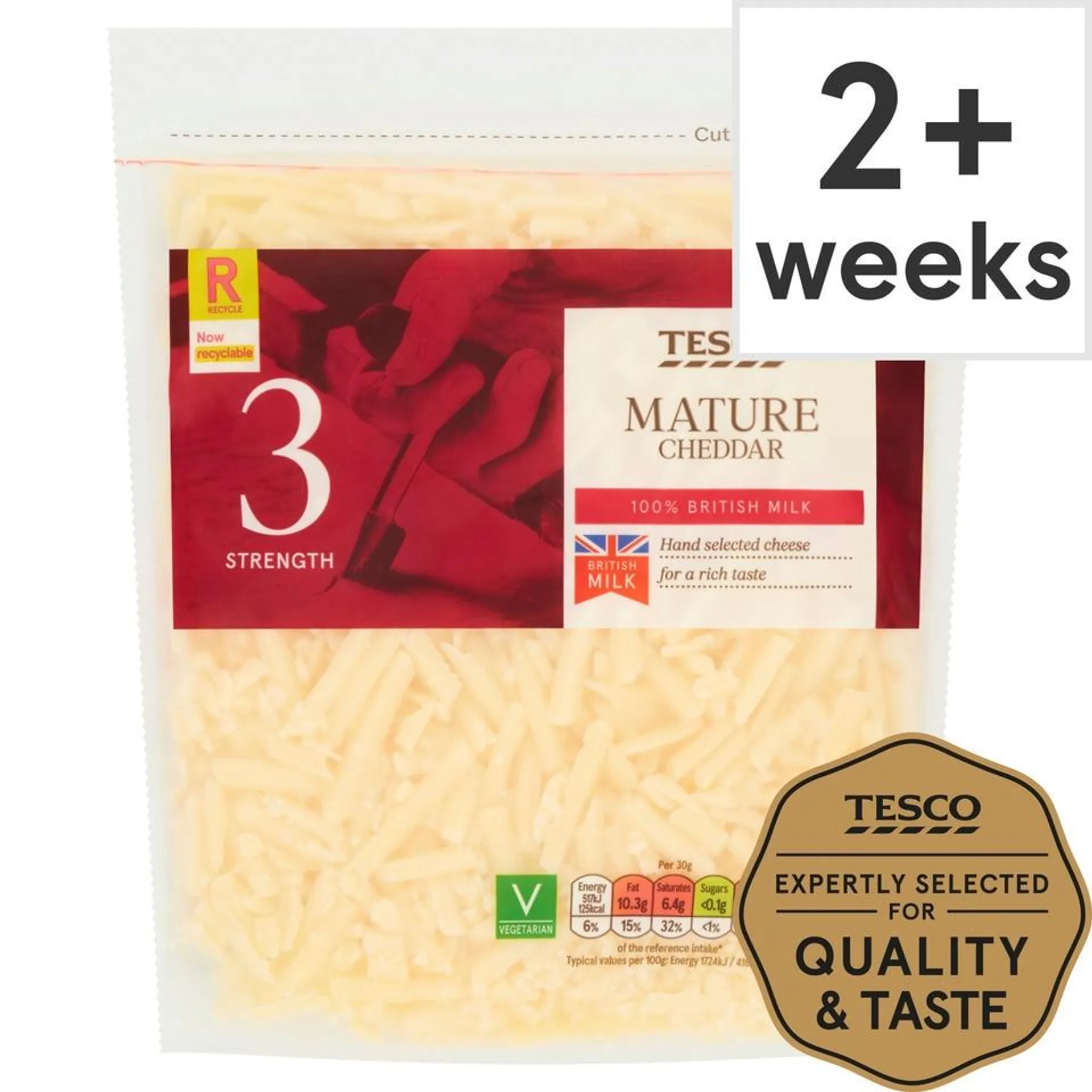 Tesco British Mature Grated Cheddar Cheese 250 G