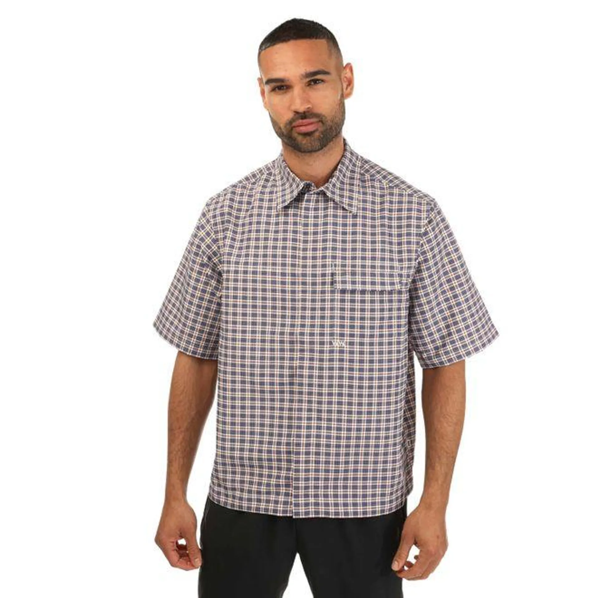 Wood Wood Mens Kayden Short Sleeve Checked shirt in Multi colour