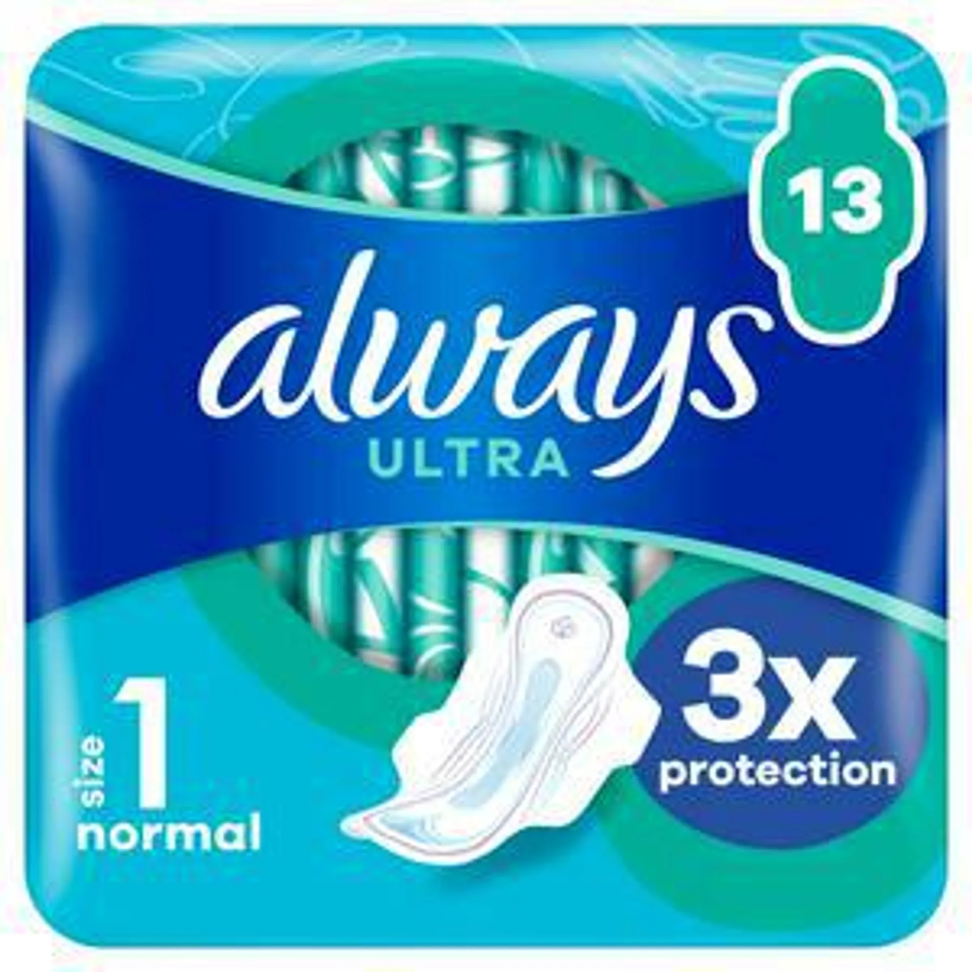 Always Ultra Sanitary Towels Normal Size 1 Wings Pads x13