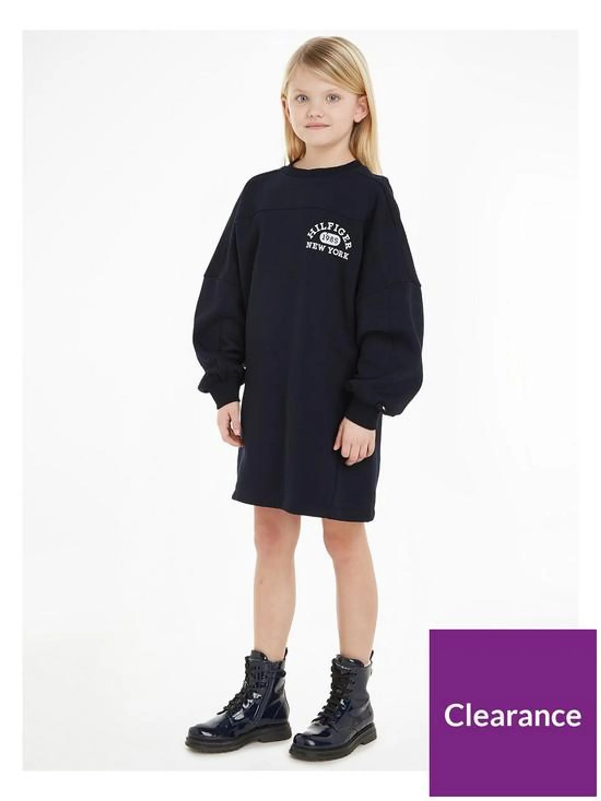 Girls Varsity Sweat Dress - Desert Sky