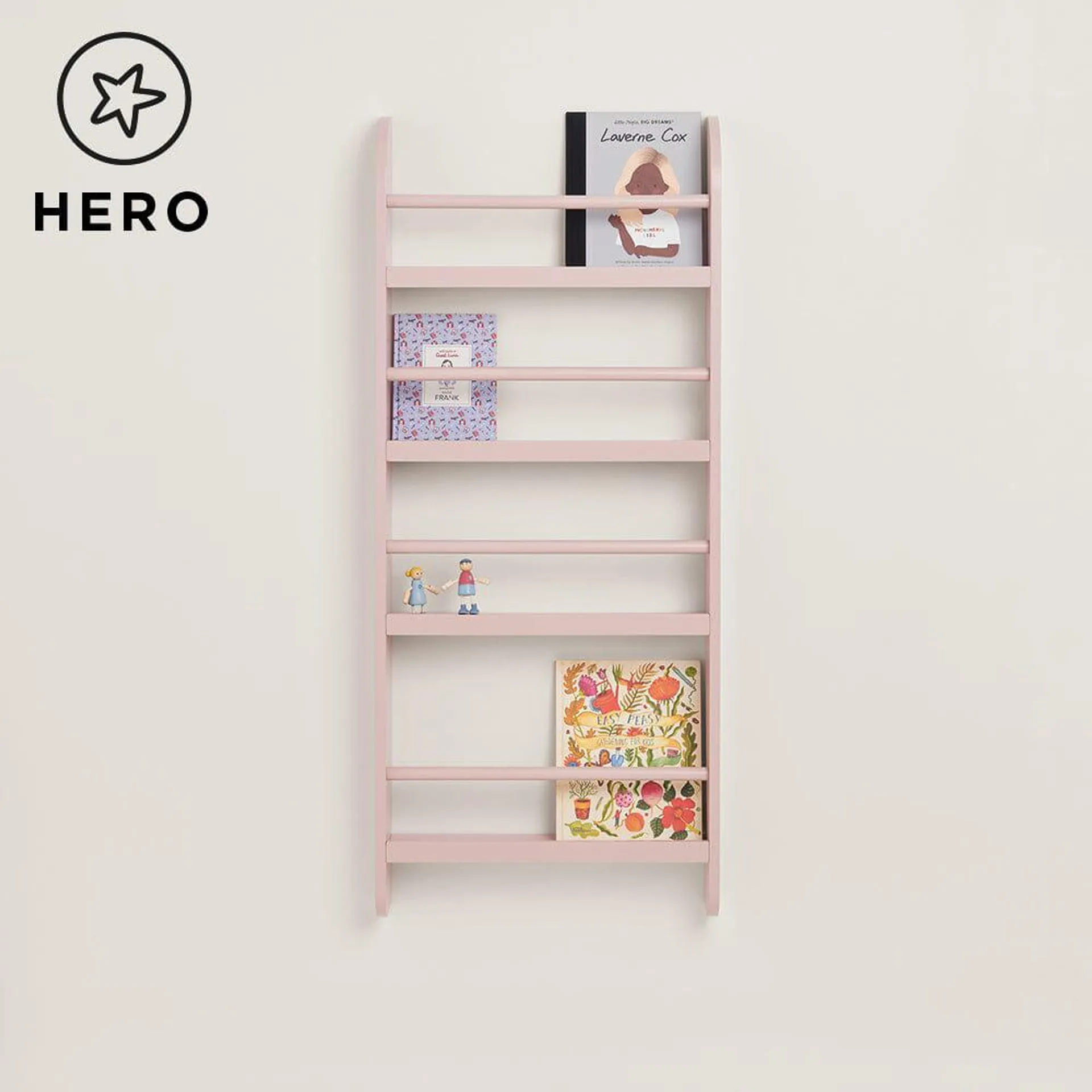 Greenaway Narrow Bookcase, Chalk Pink