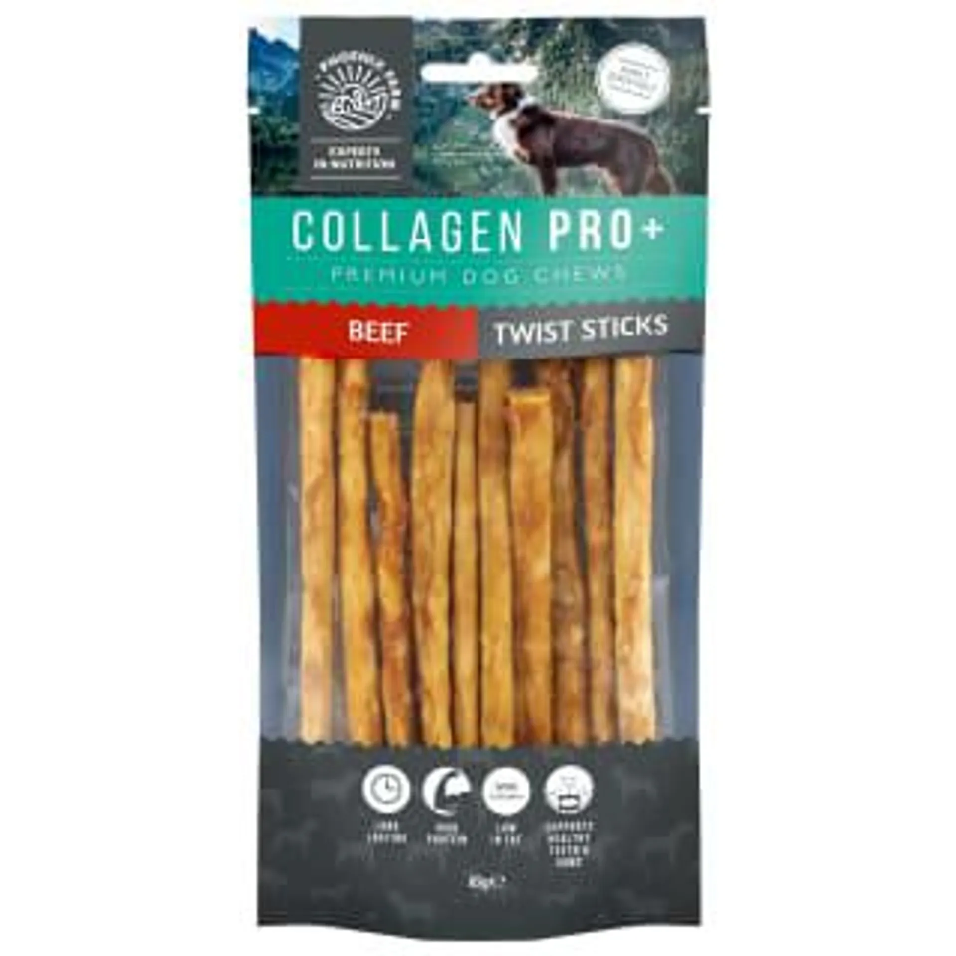 Collagen Pro+ Dog Chews 10pk - Beef Twist Sticks