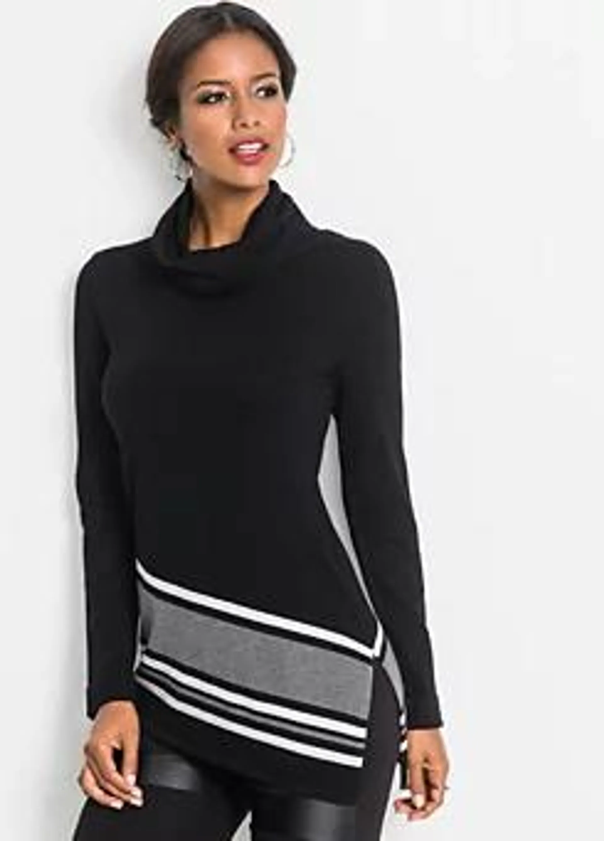 Asymmetric Polo Neck Jumper