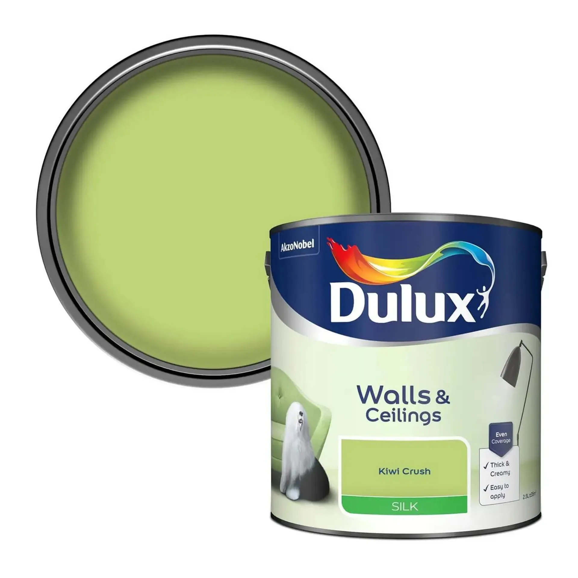 Dulux Standard Kiwi Crush Silk Emulsion Paint - 2.5L