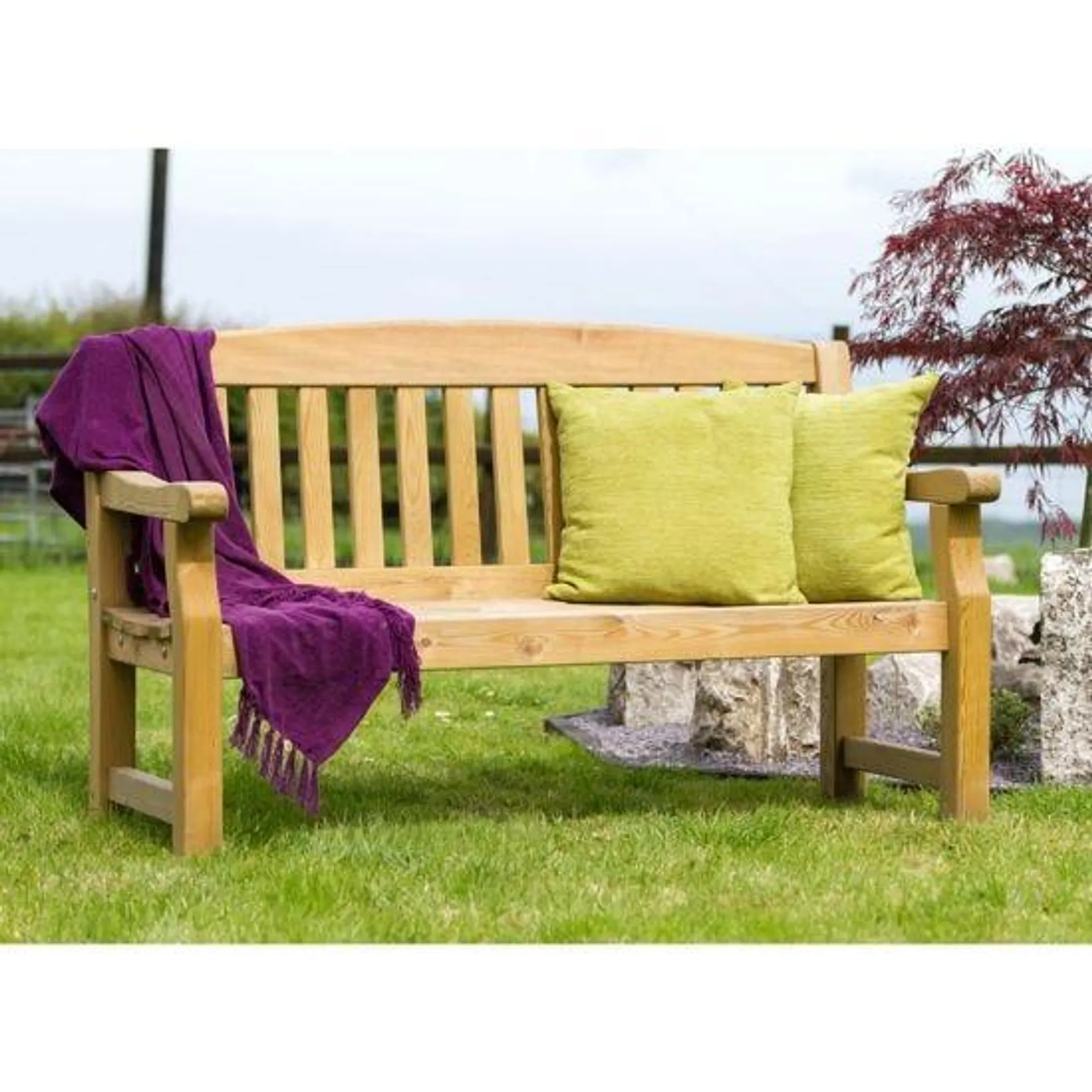 Zest Emily 3-Seater Wooden Garden Bench