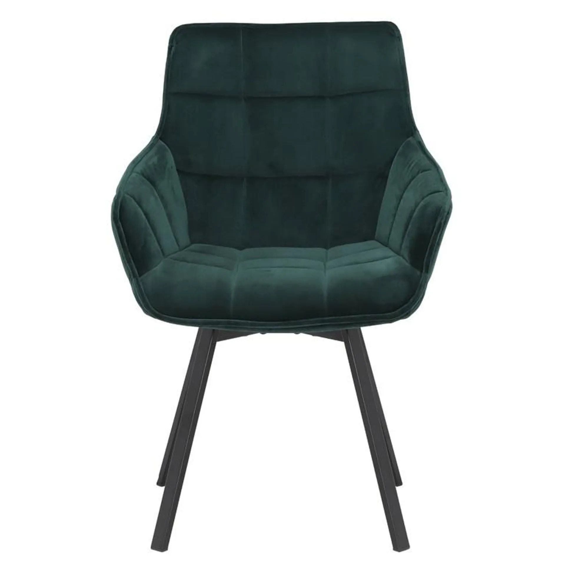 Green Velvet Swivel Dining Chair