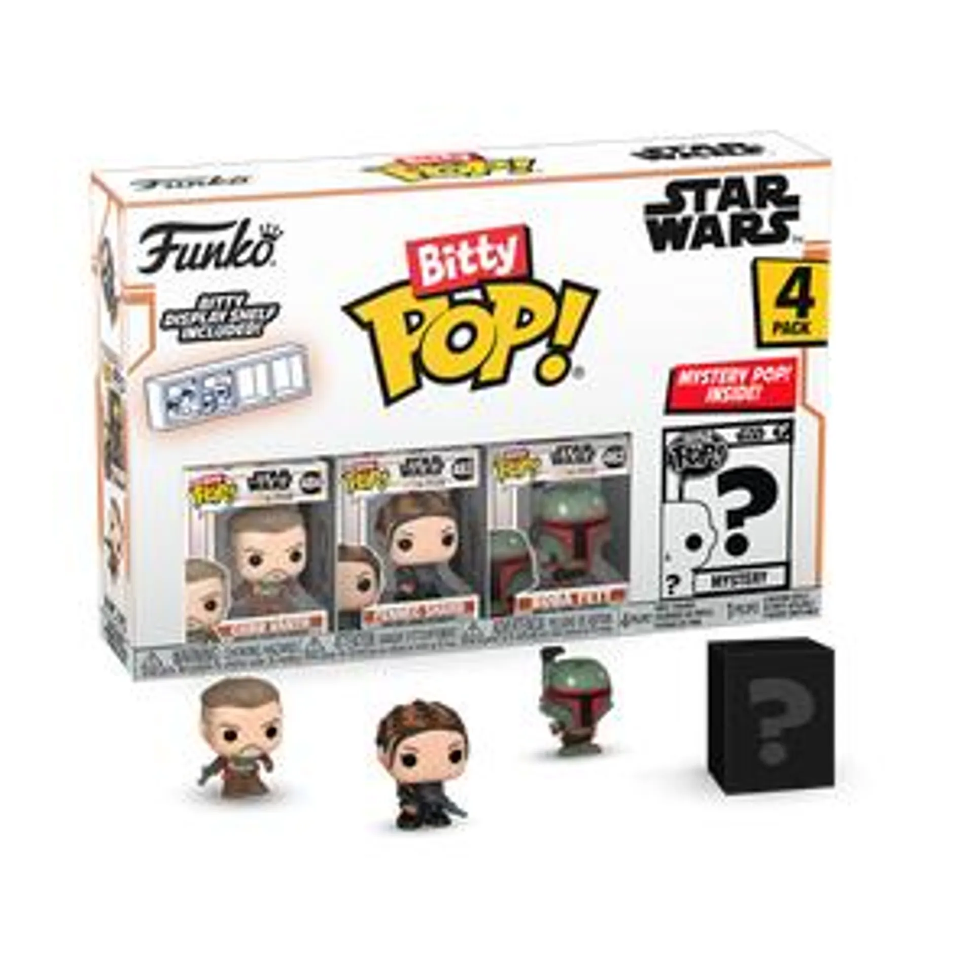 Star Wars: The Mandalorian: Bitty Pop! Viny Figure 4-Pack: Cobb Vanth, Fennec Shand, Boba Fett & Mystery Figure (1 Pcs)