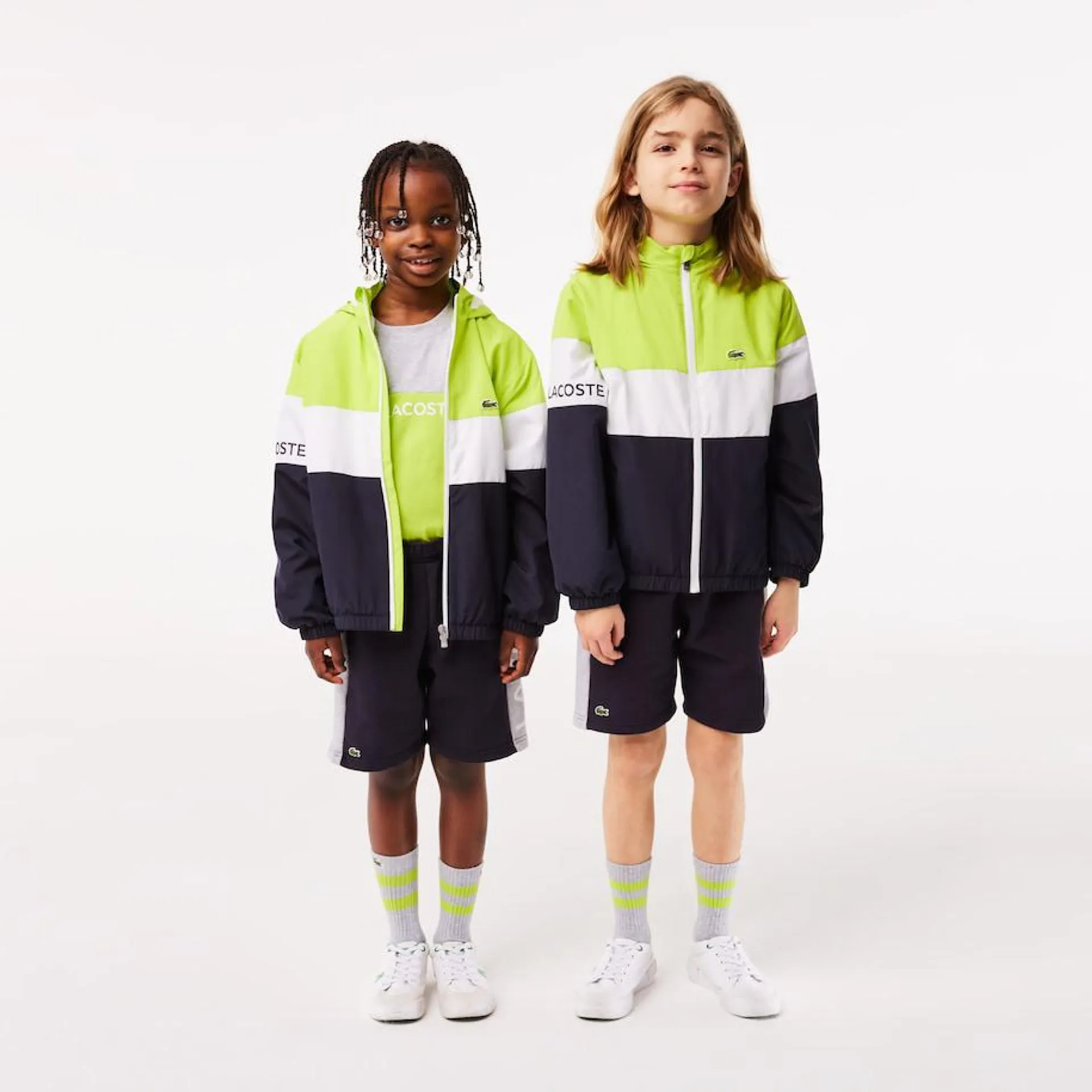 Kids’ Lacoste Recycled Polyester Zipped Hooded Jacket