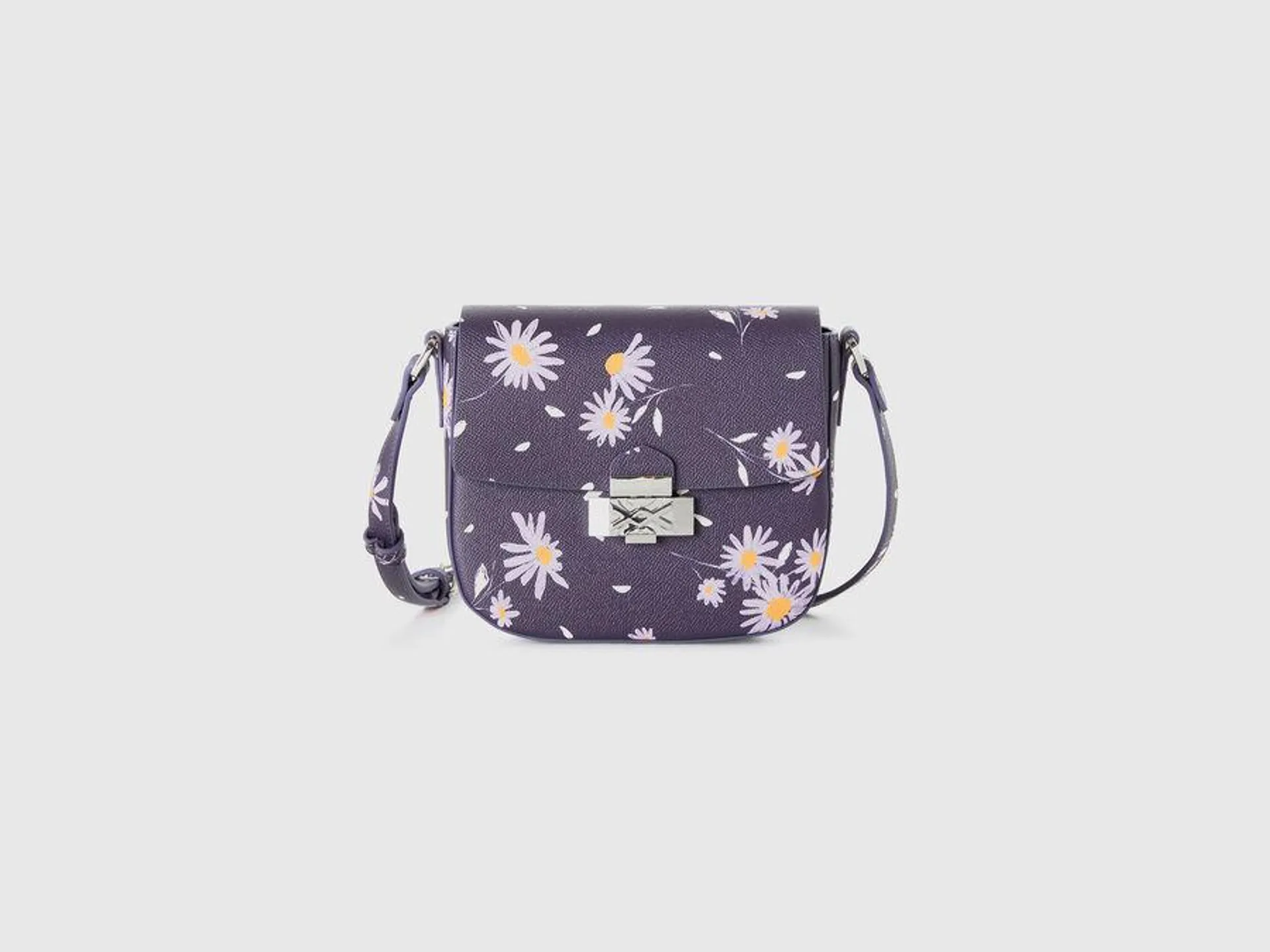Bag with flowers in imitation leather