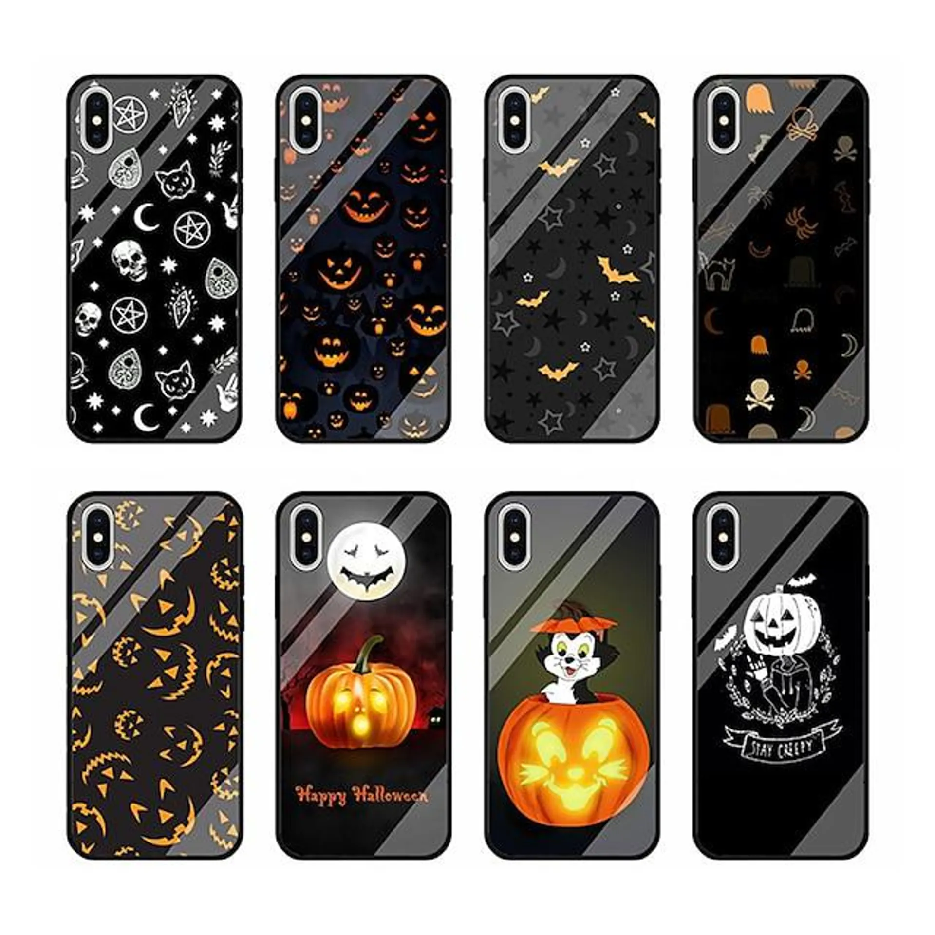 Phone Case For Apple Classic Series iPhone 14 13 Pro Max 12 11 SE 2022 X XR XS Max 8 7 Bumper Frame Full Body Protective Dustproof Halloween TPU PC