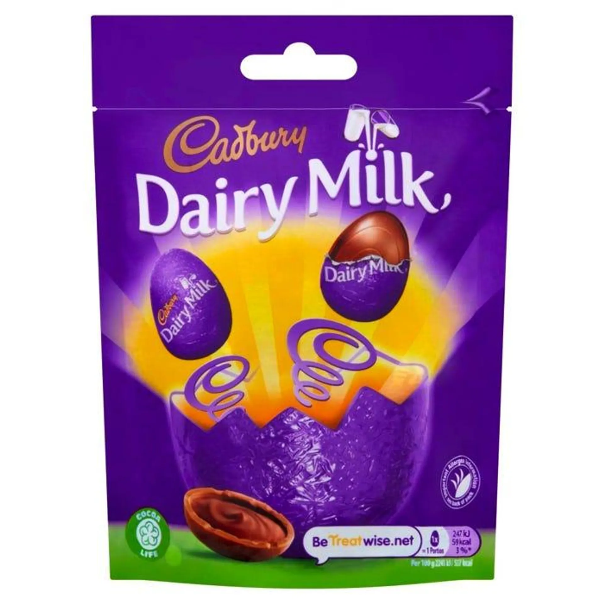 Cadbury Dairy Milk Mini Chocolate Easter Egg Bag, 77g