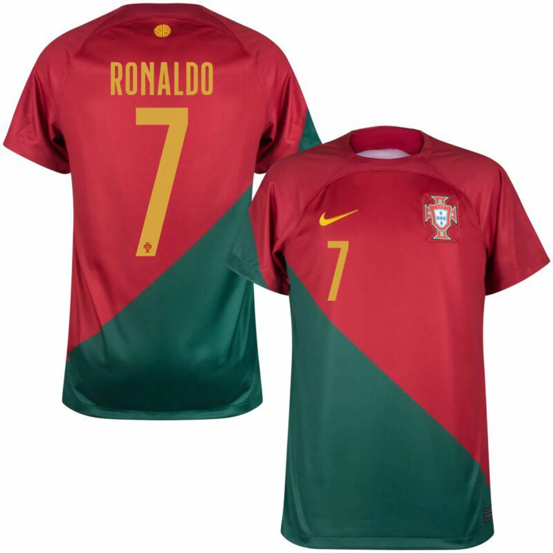 Nike Portugal Home Ronaldo 7 KIDS Shirt 2022-2023 (Official Printing)
