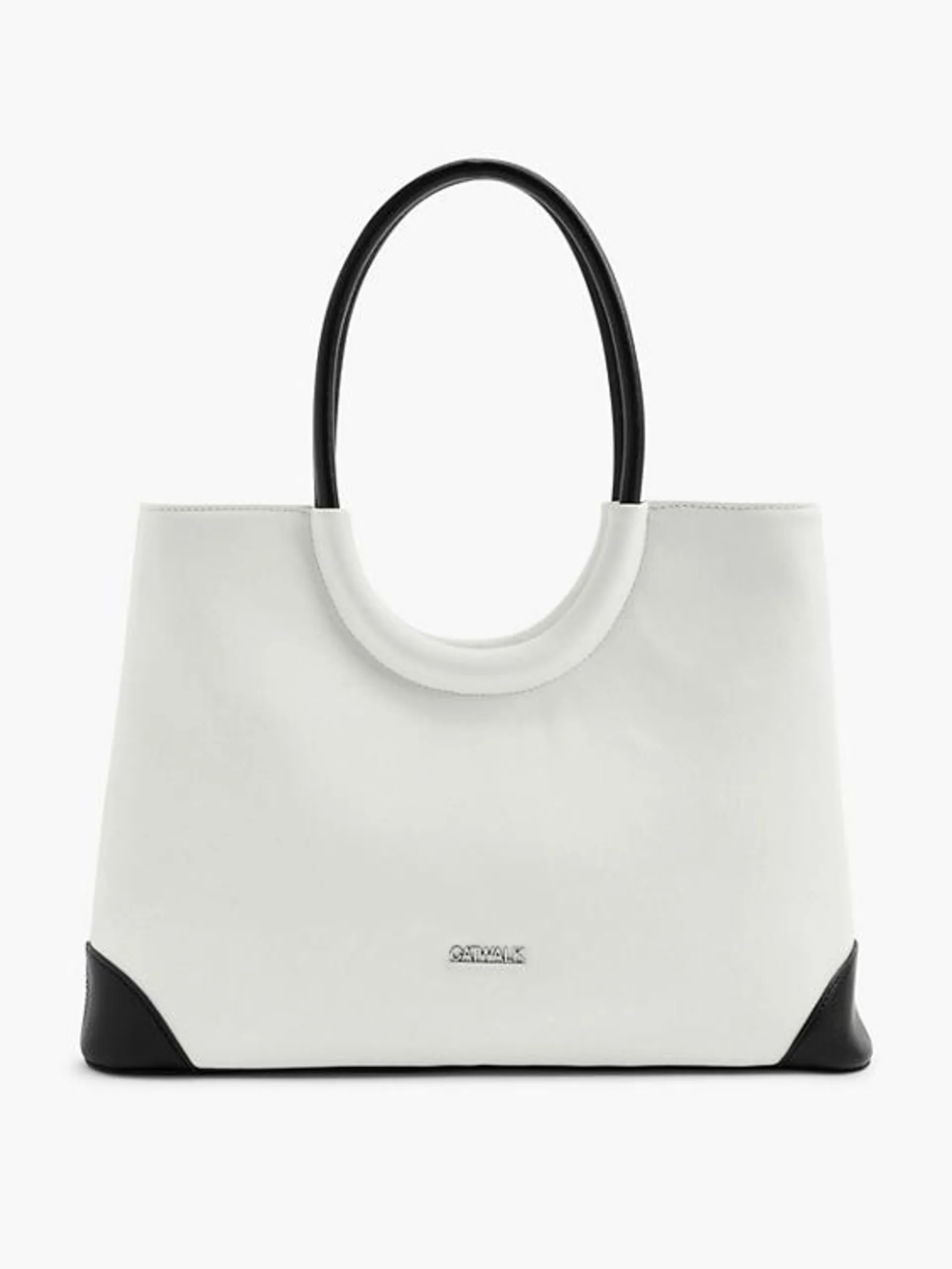 Black and White Contrast Tote Shopper Bag