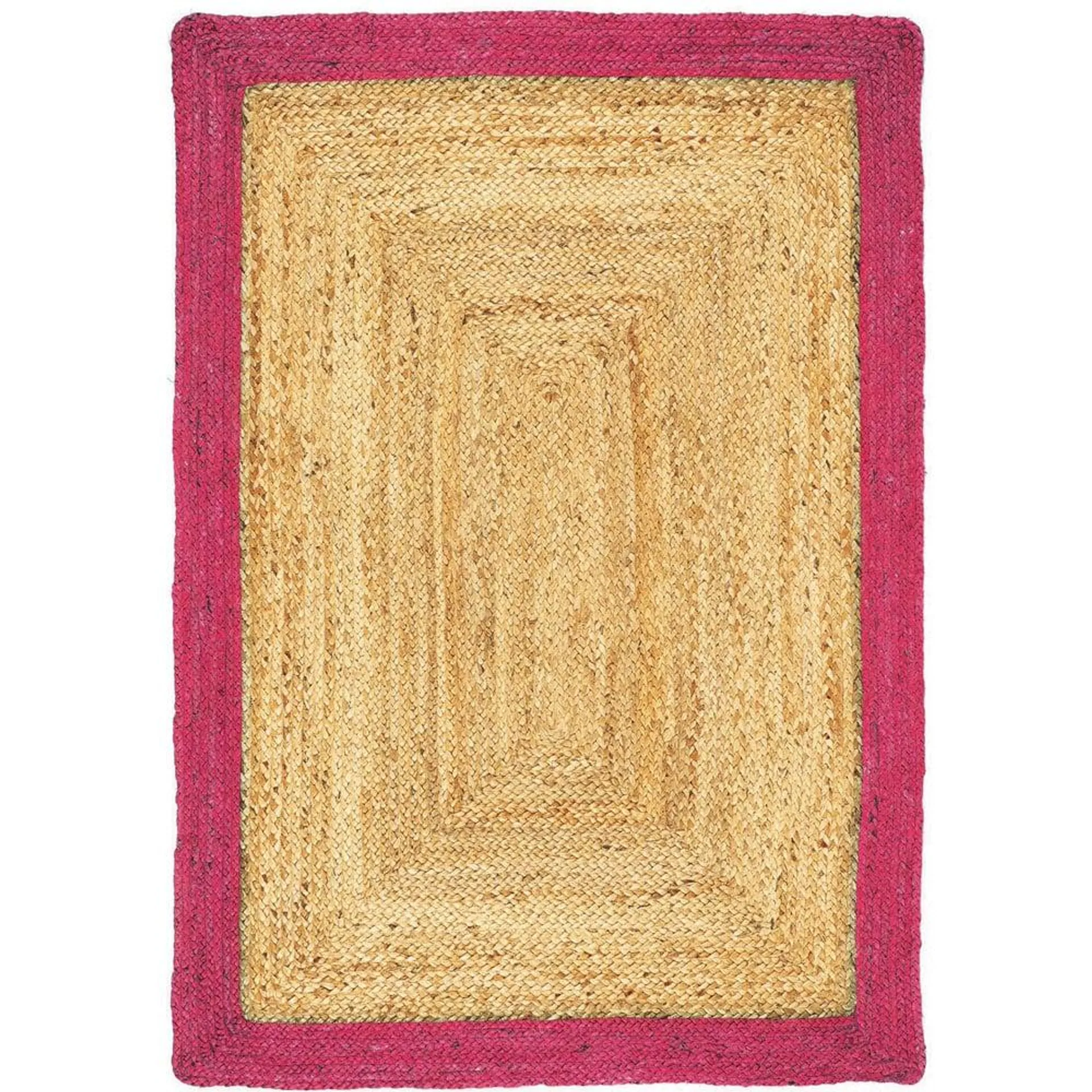 Origins Raspberry Border Jute Rug 160 x 230cm