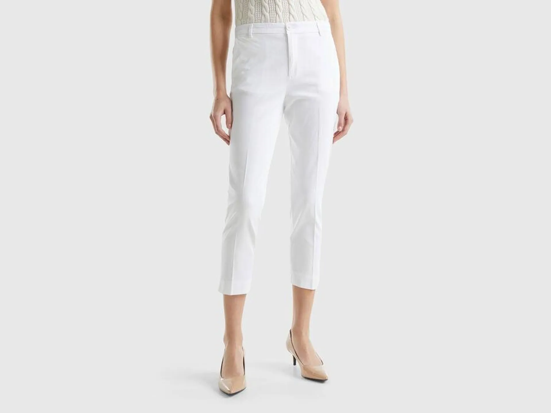 Cropped chinos in stretch cotton