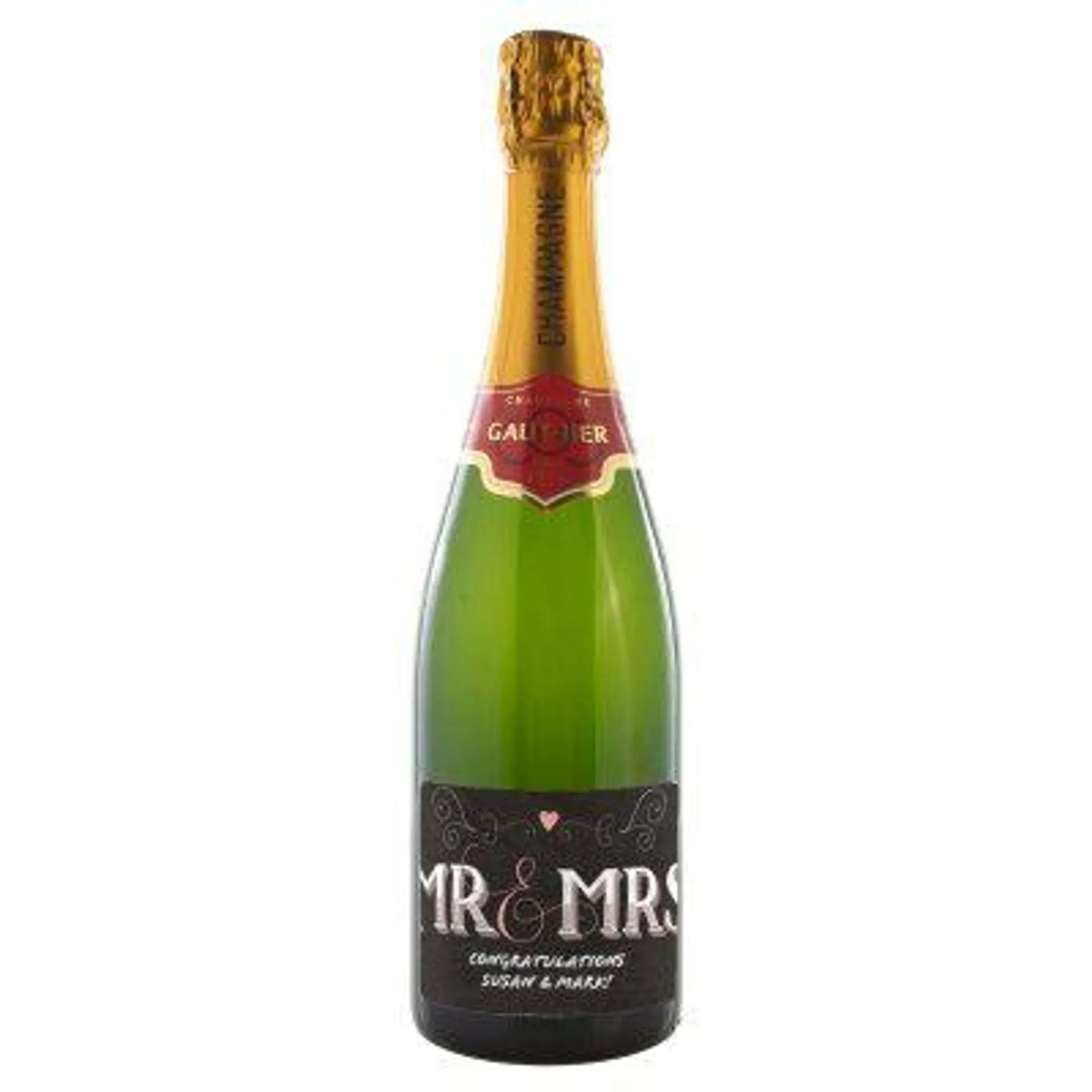 Personalised Champagne Mr & Mrs 75cl