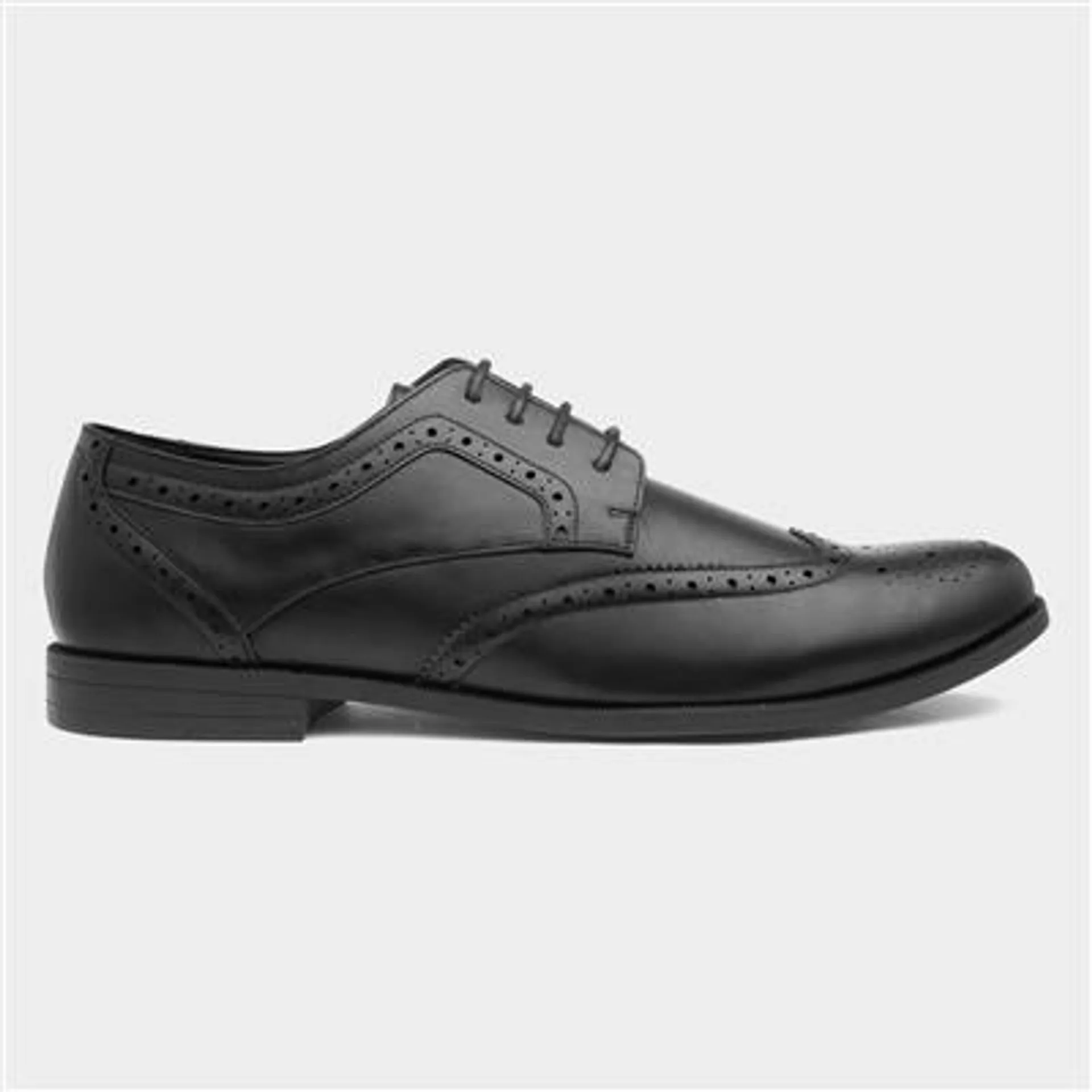 Billy Mens Black Lace Up Brogue Shoe