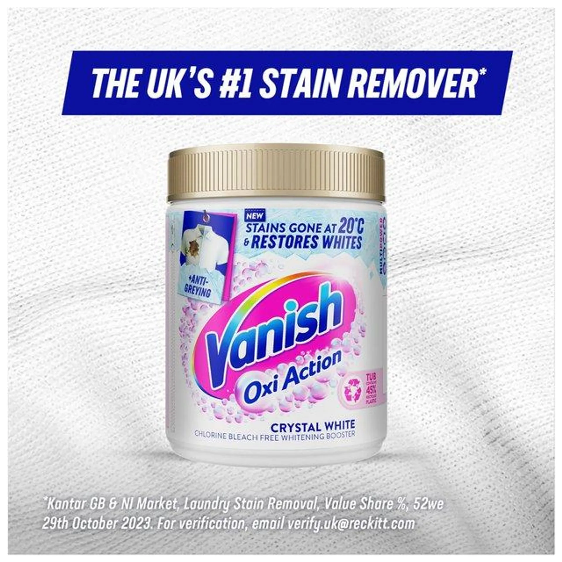 Vanish Oxi Action Fabric Stain Remover Powder Whites