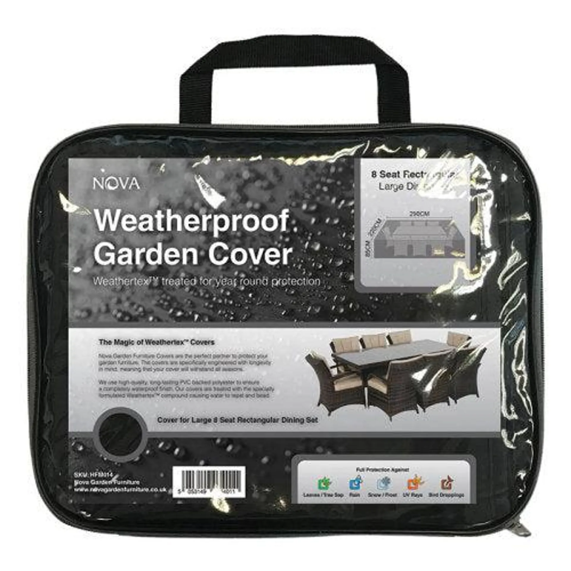 NOVA Weatherproof Garden Dining Cover for 8 Seat Rectangular Set