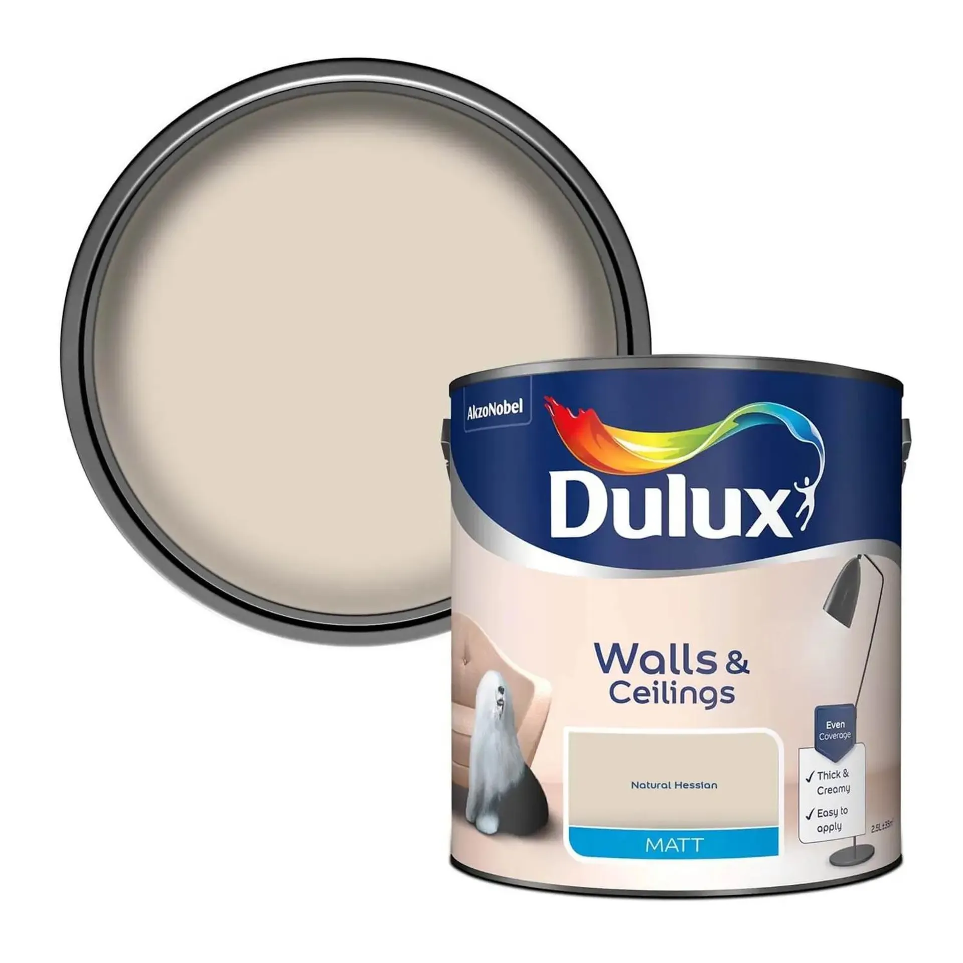 Dulux Natural Hessian - Matt Emulsion Paint - 2.5L