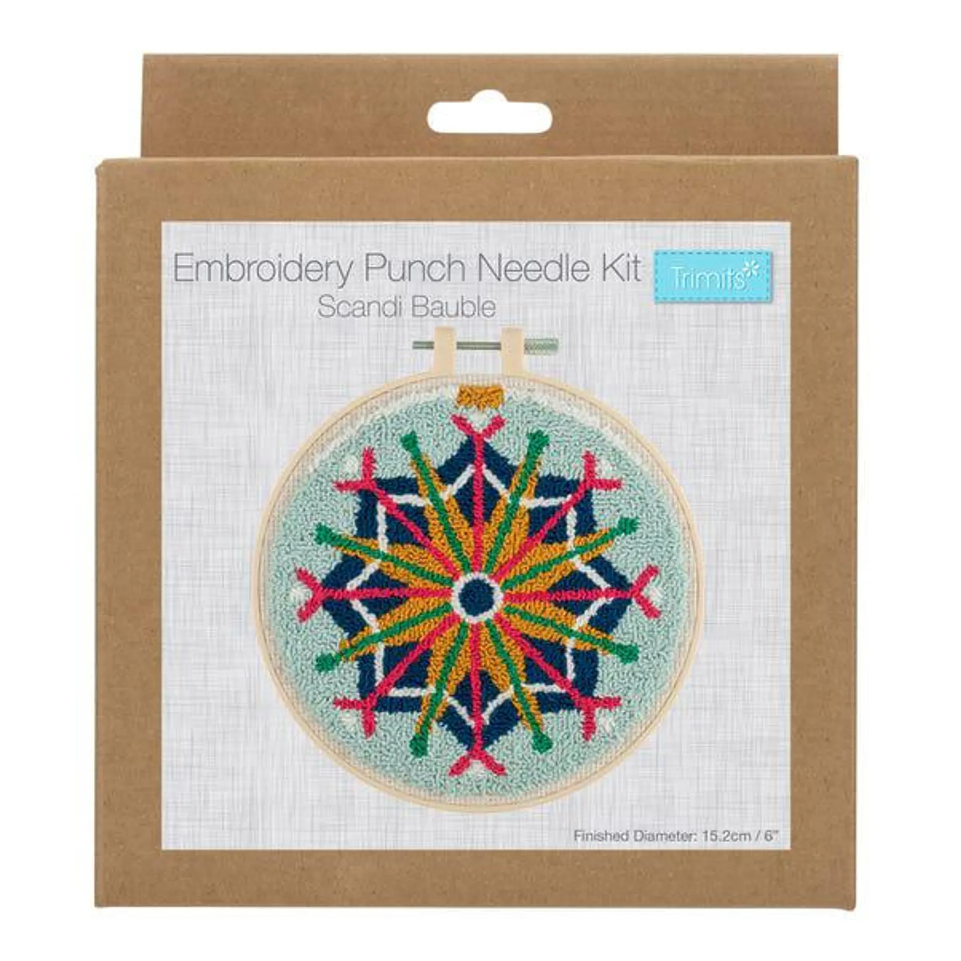 Punch Needle Kit Floss and Hoop Kit Scandi Bauble