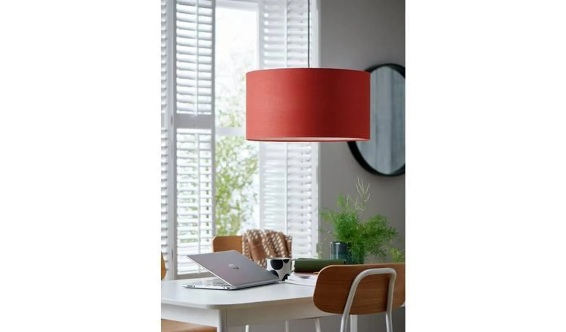 Habitat Orange Linen Drum Lampshade - 49cm